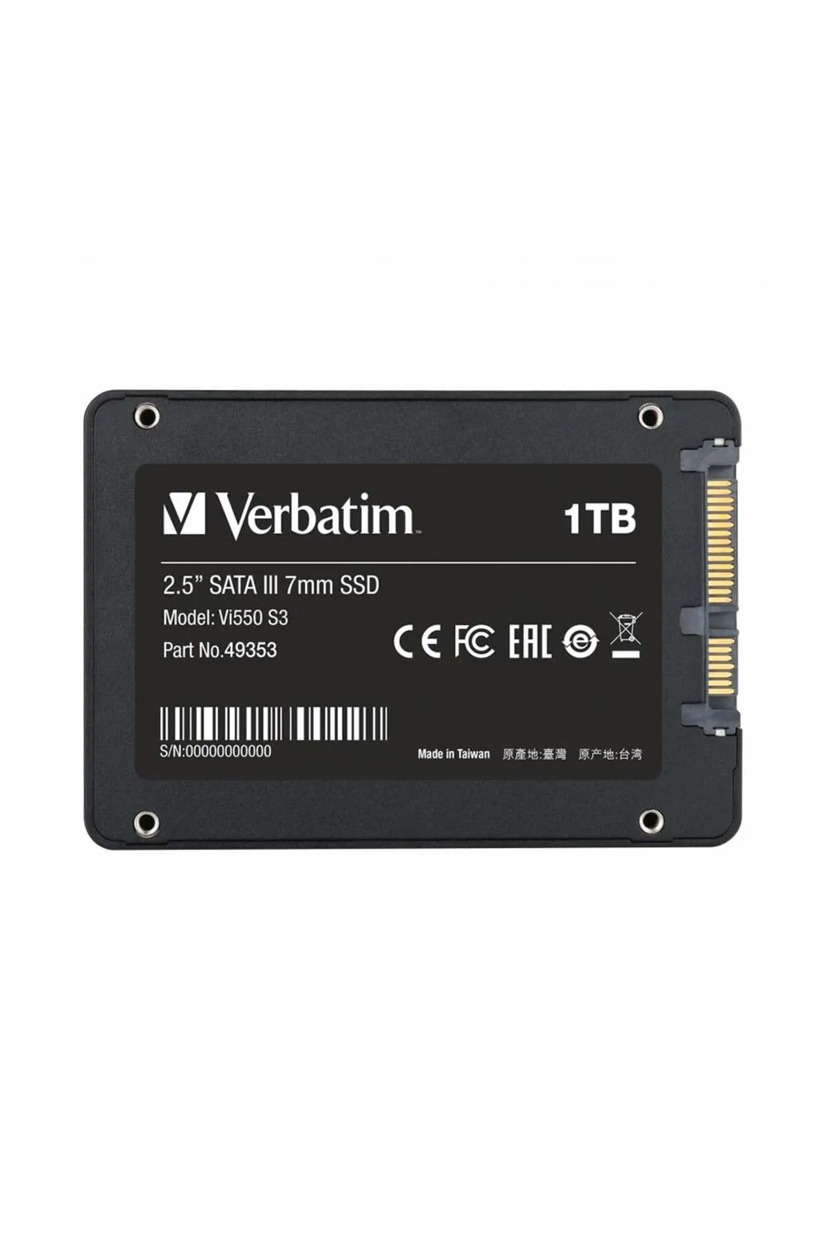 Verbatim 1TB Vi550 S3 SATA 3.0 SSD (Okuma 520MB / Yazma 500MB)