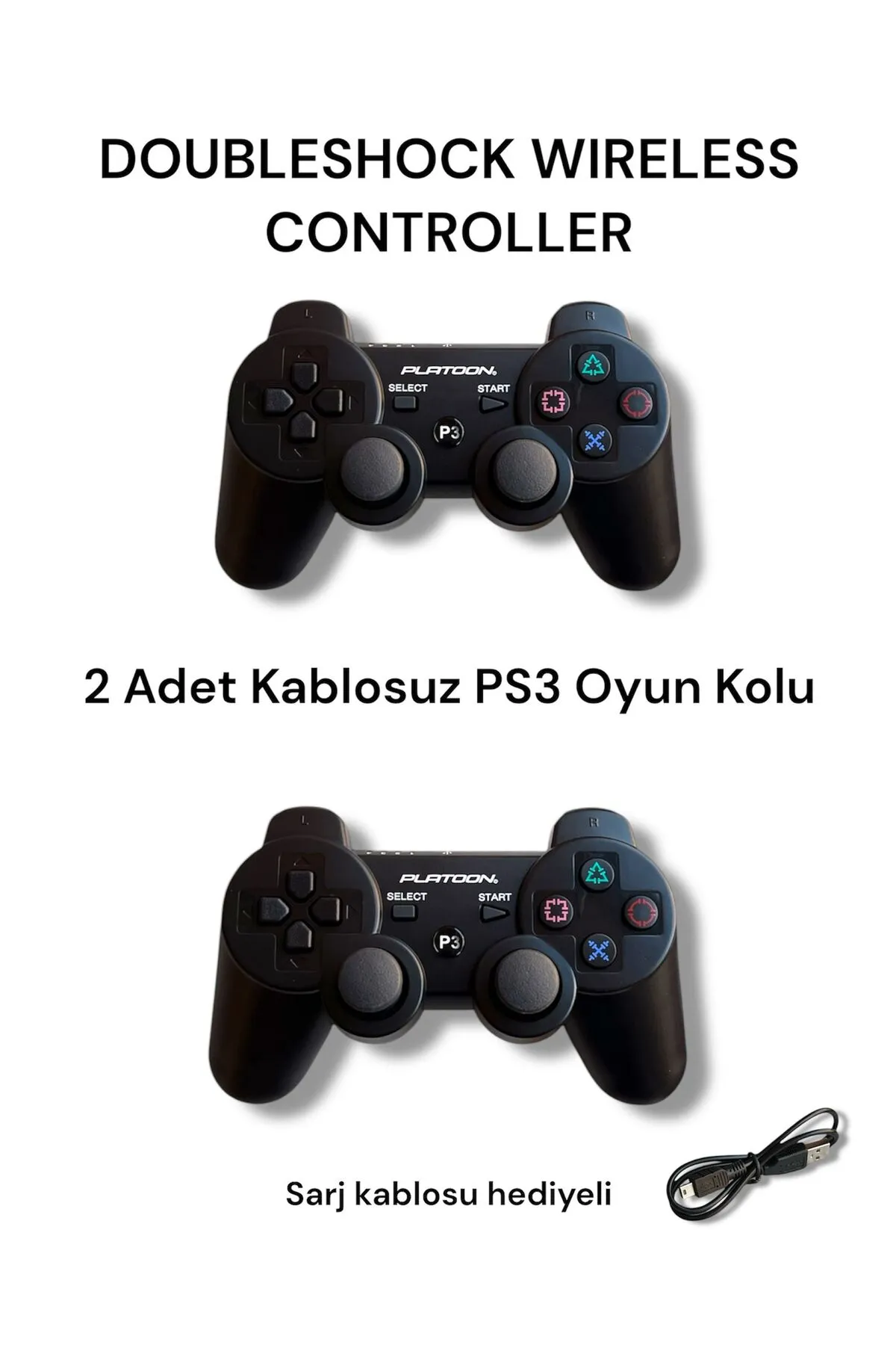 Platoon 2 Adet Kablosuz Playstation 3 Gamepad Oyun Kolu Doubleshock Wireless Controller Ps3uyumlu