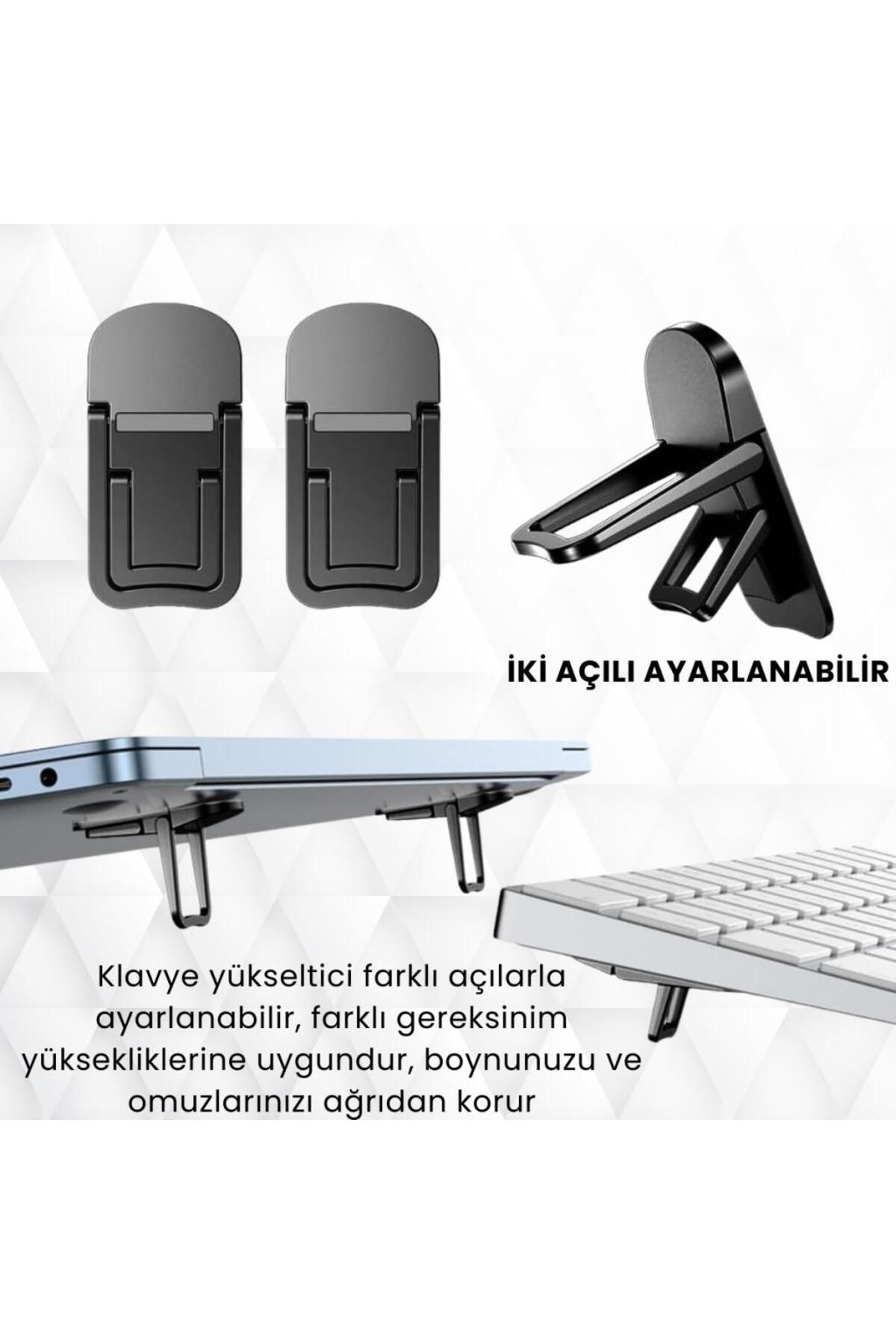 coofbe 2 Adet Yapışkanlı Katlanılabilir 2 Kademe Yükseklik Ayarlı Laptop Standı Laptop Stand Ayağı