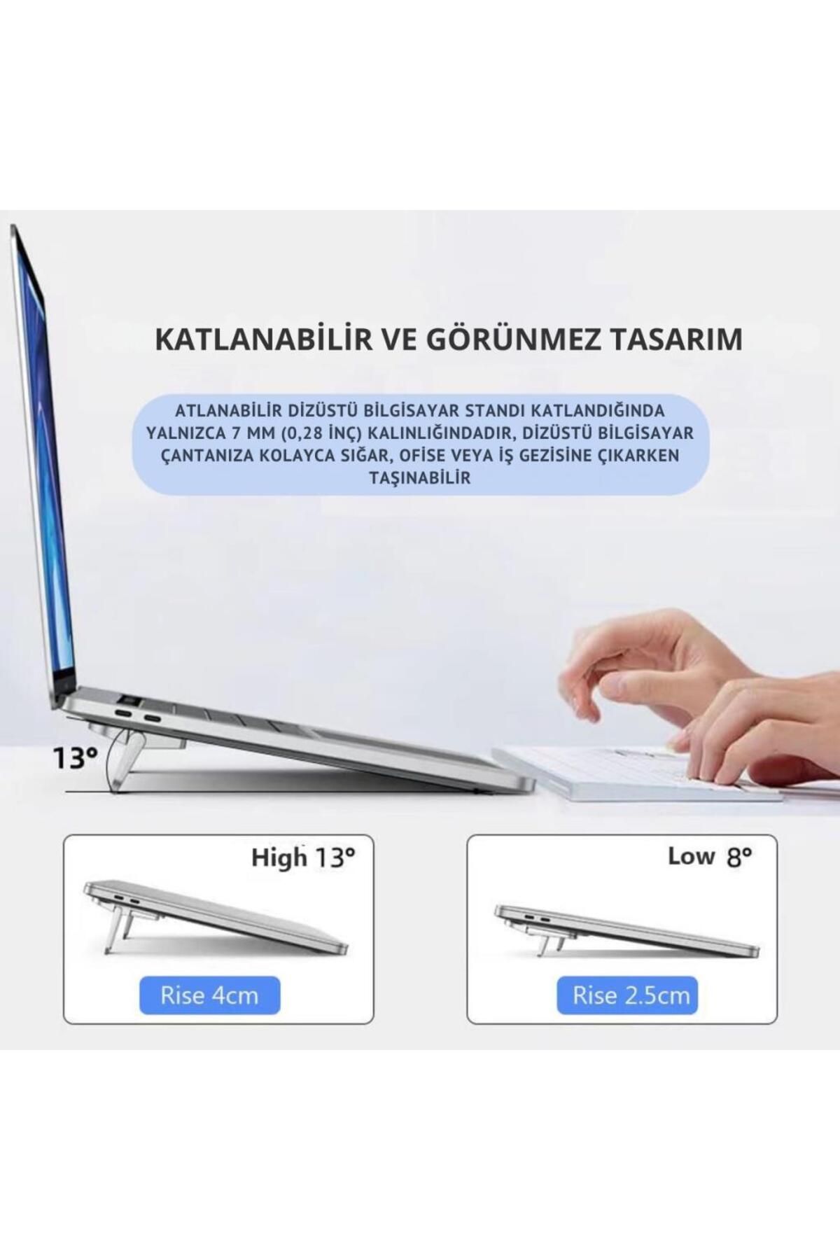 coofbe 2 Adet Yapışkanlı Katlanılabilir 2 Kademe Yükseklik Ayarlı Laptop Standı Laptop Stand Ayağı