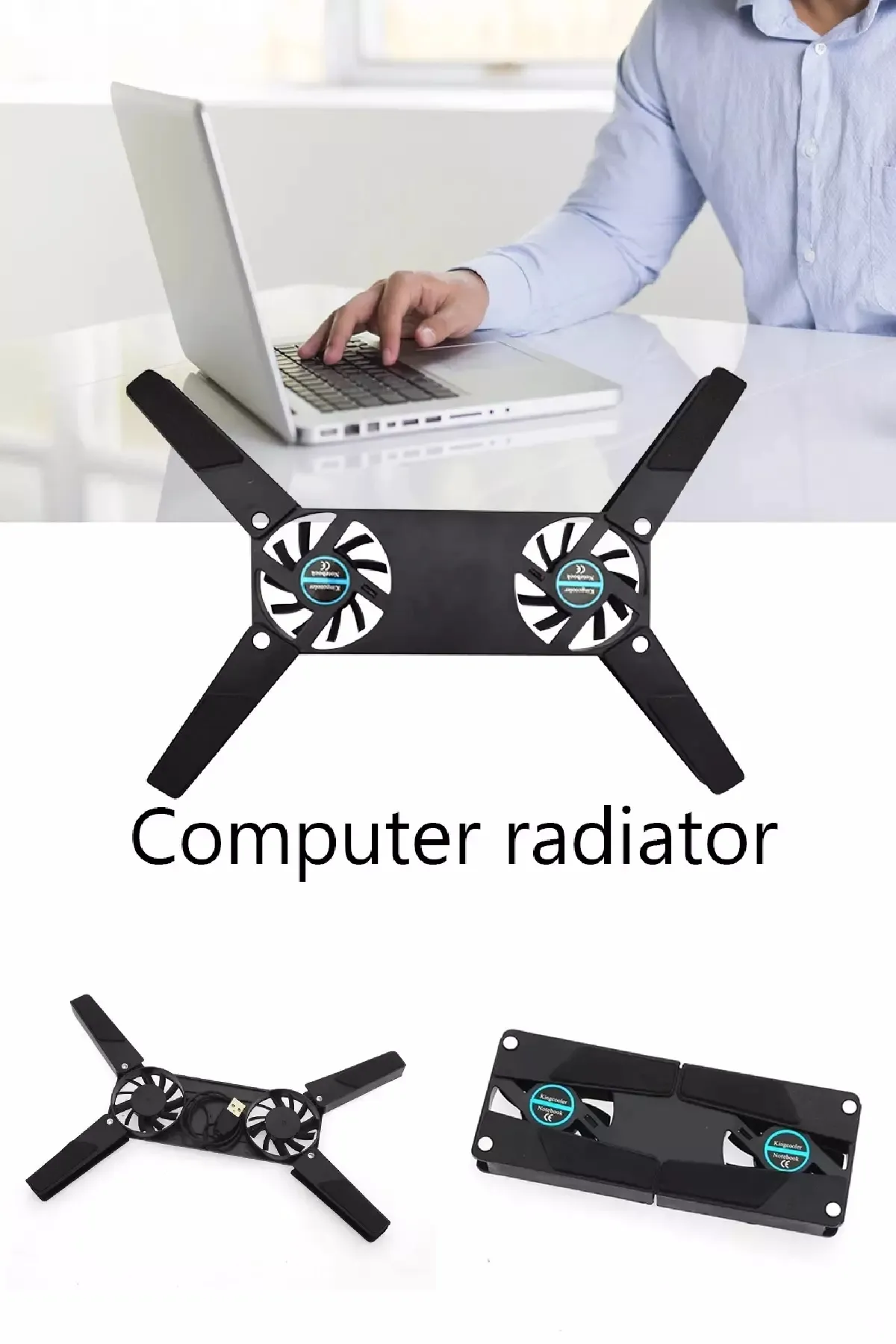 BİTERSE 2 Fanlı Katlanabilir Dizüstü Bilgisayar Soğutucusu Laptop Soğutucu Fan