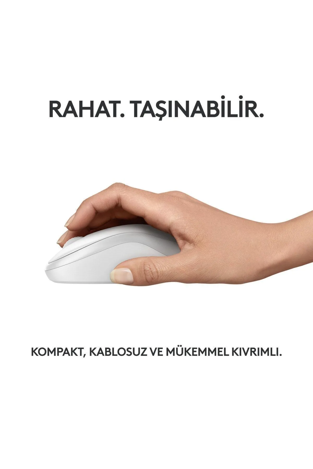 Logitech 2 Yıl M240 Sessiz Kompakt Kablosuz Bluetooth Mouse - Beyaz Beyaz Resmi Distribütör Garantili Blueto