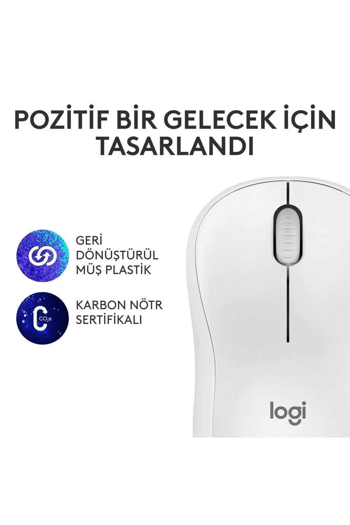 Logitech 2 Yıl M240 Sessiz Kompakt Kablosuz Bluetooth Mouse - Beyaz Beyaz Resmi Distribütör Garantili Blueto