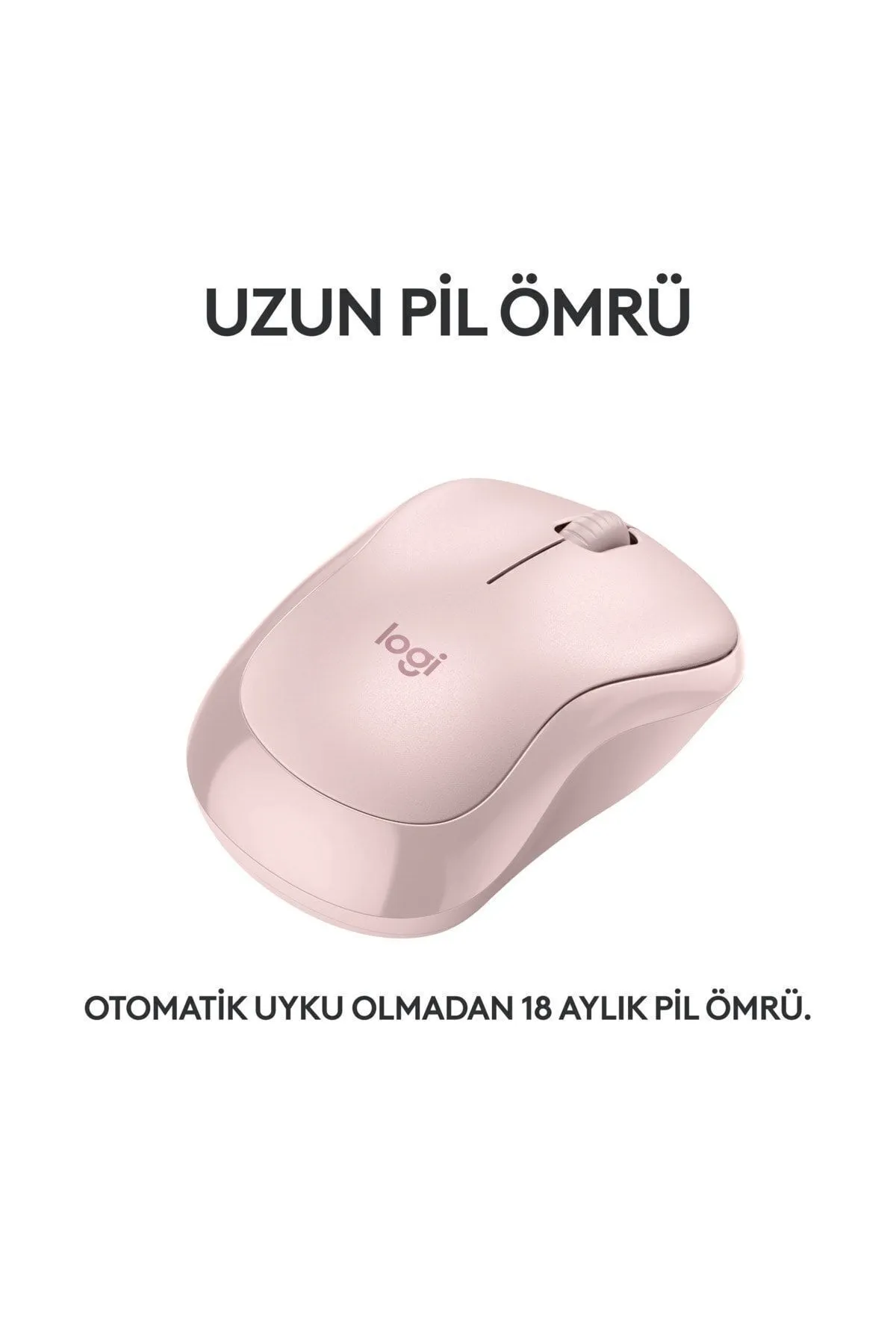 Logitech 2 Yıl M240 Sessiz Kompakt Kablosuz Bluetooth Mouse - Pembe Optik Pembe Resmi Distribütör Garantili