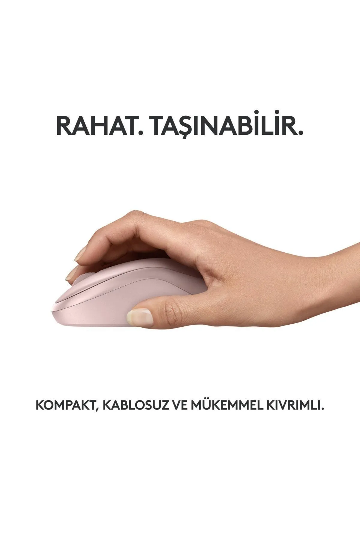 Logitech 2 Yıl M240 Sessiz Kompakt Kablosuz Bluetooth Mouse - Pembe Optik Pembe Resmi Distribütör Garantili