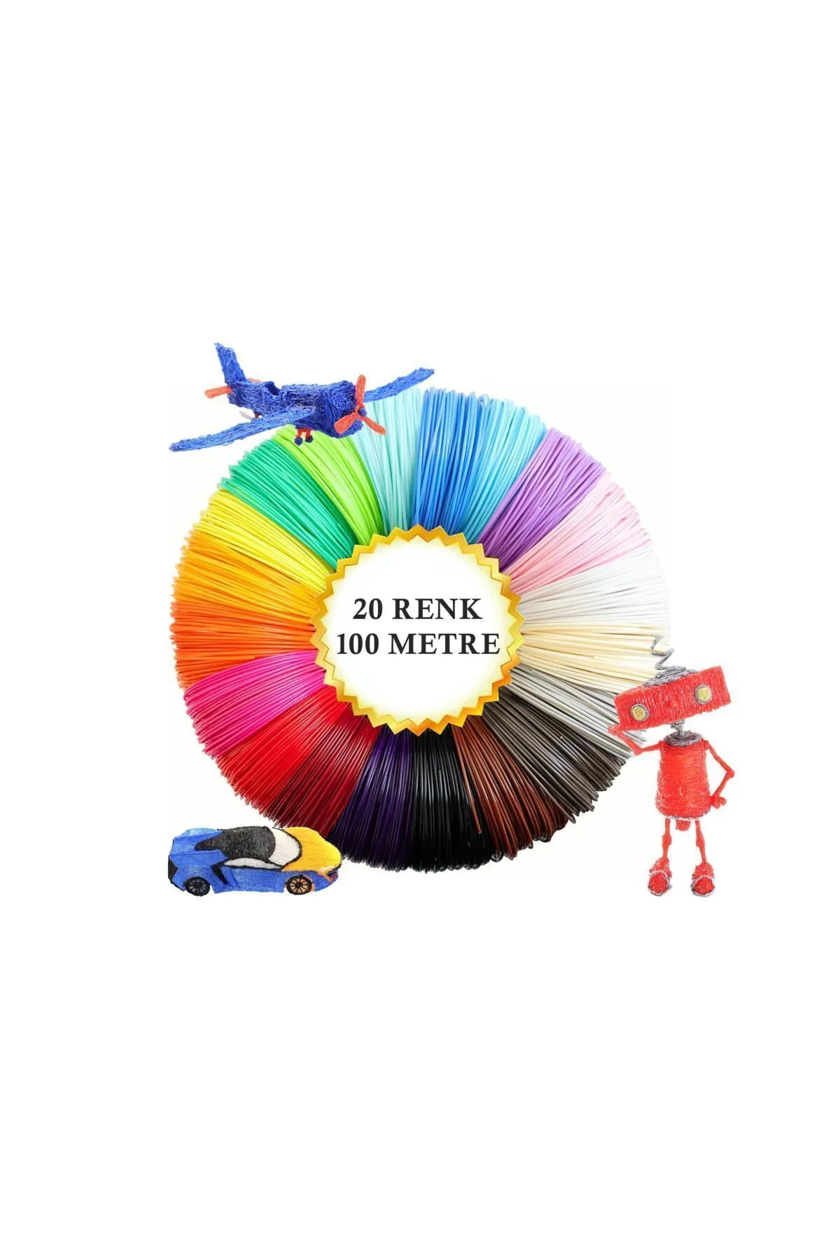 exxen15 3D Dünyası 20 Renk 100 Metre 20 X 5 M 3d Kalem Yazıcılar Için Filament