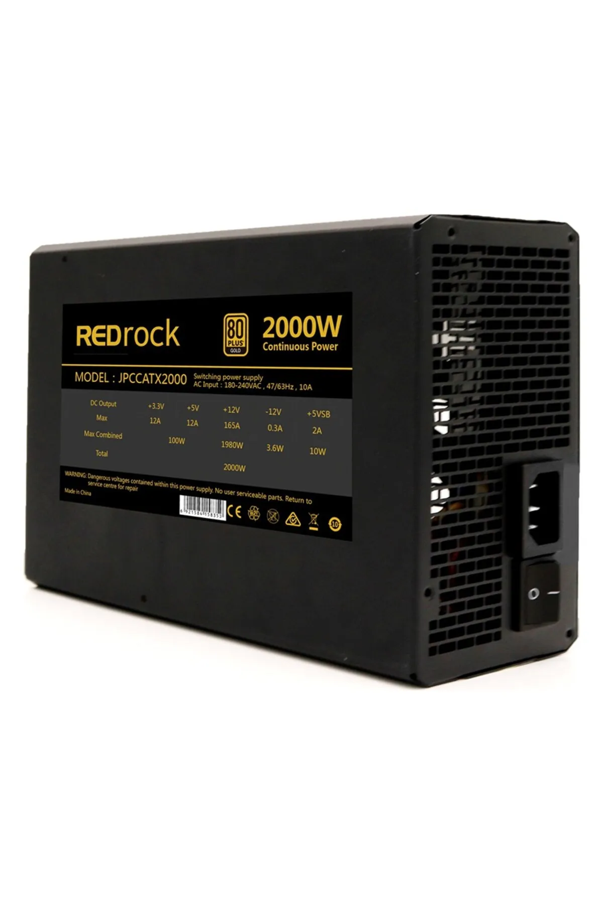 Redrock 2000 W 80+ Gold Mining Güç Kaynağı-distribütör Garantili-8 Adet Ekran Kartı Takılabilir