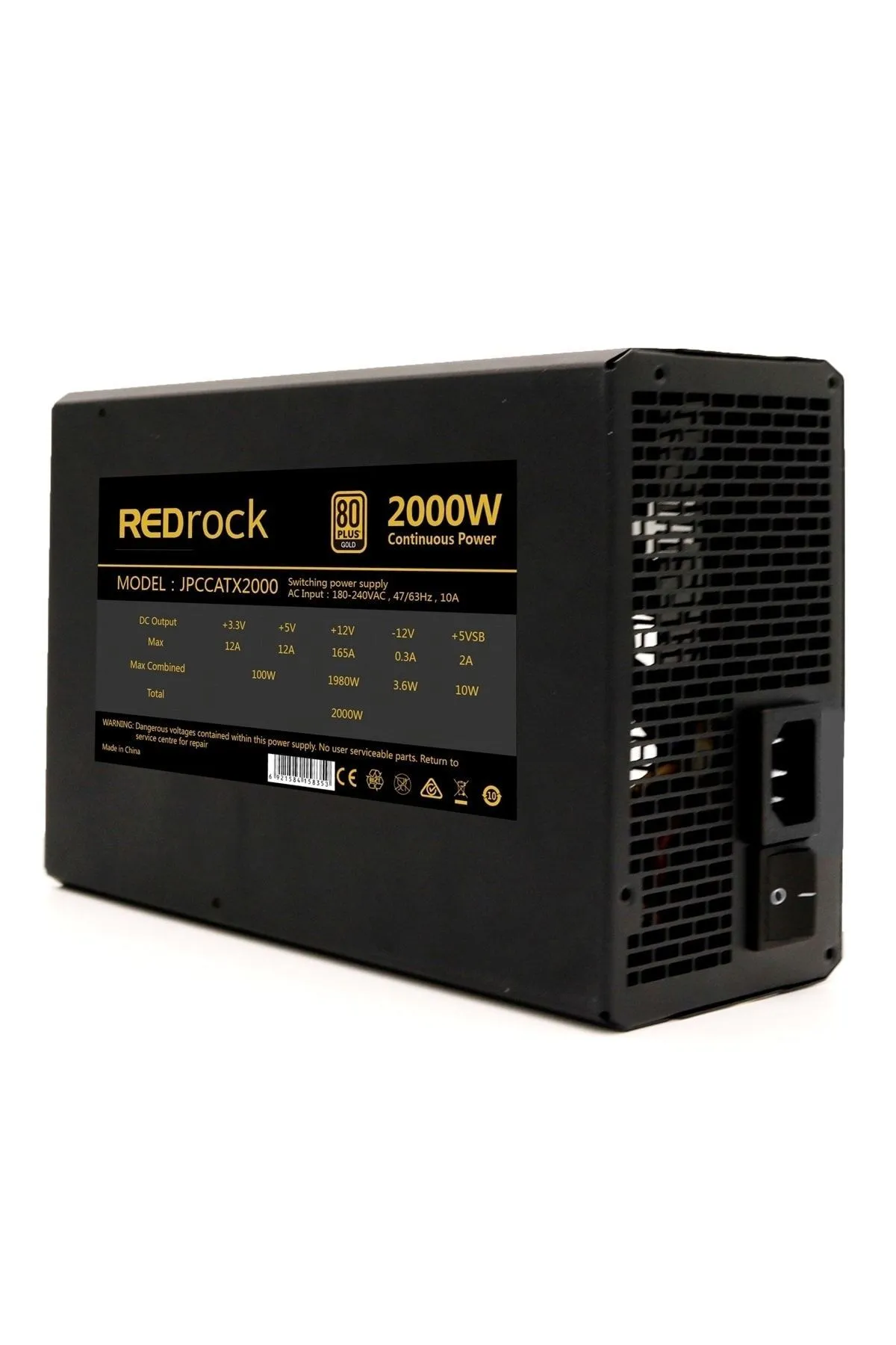 Redrock 2000 Watt Mining Power Supply -(YENİ SESSİZ MODEL)-80 Gold - Psu Miner