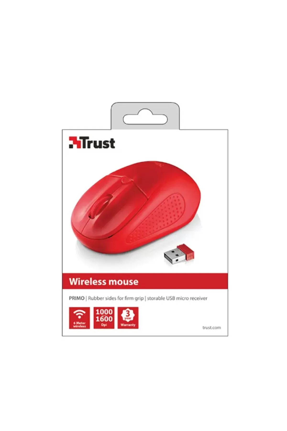 Trust 20787 Primo Kablosuz Mouse Kırmızı