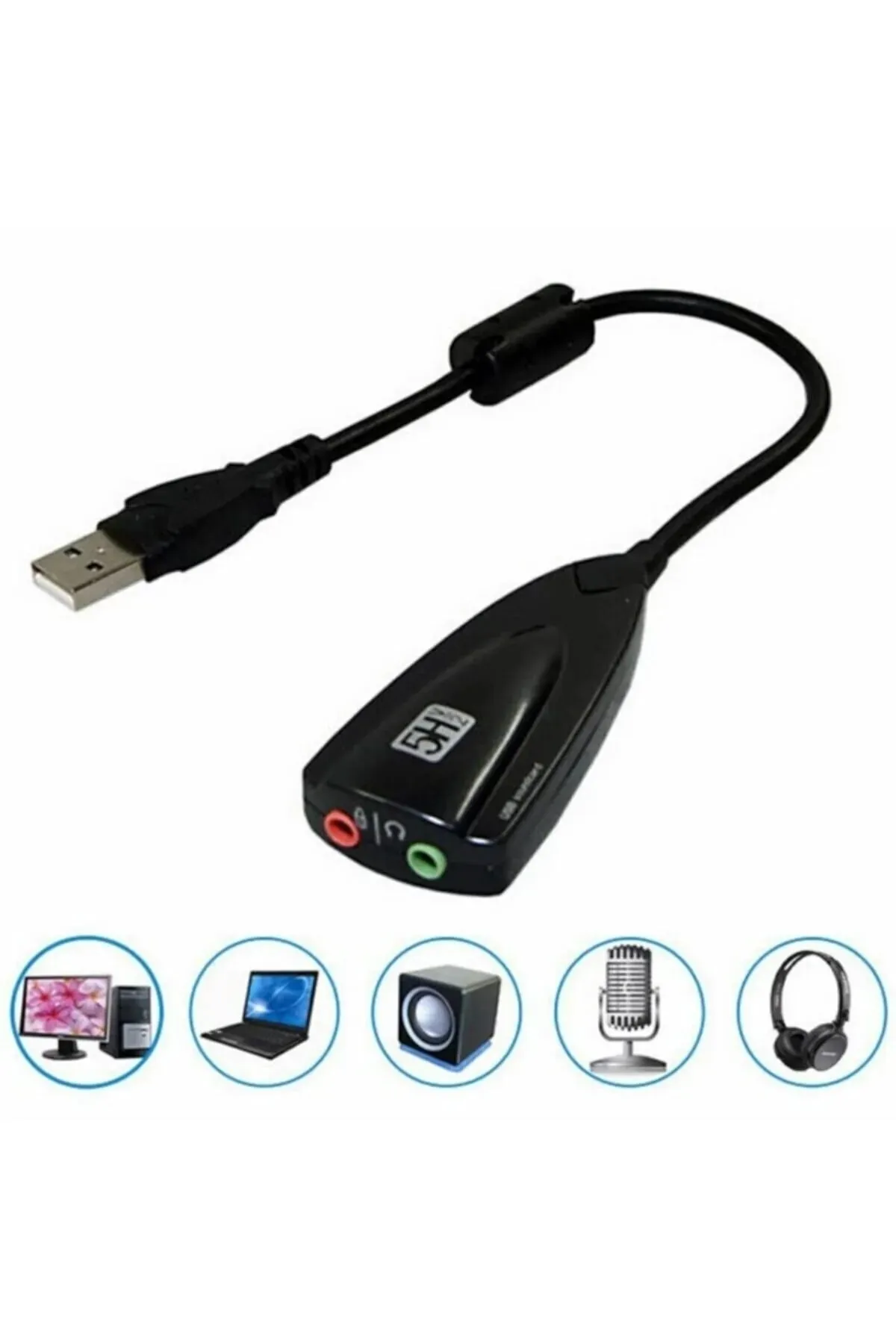 MAXGO 2108 Usb Ses Kartı 12 Kanal Çevirici Dönüştürücü Laptop Harici Kartı Mikrofon Kulaklık Girişli