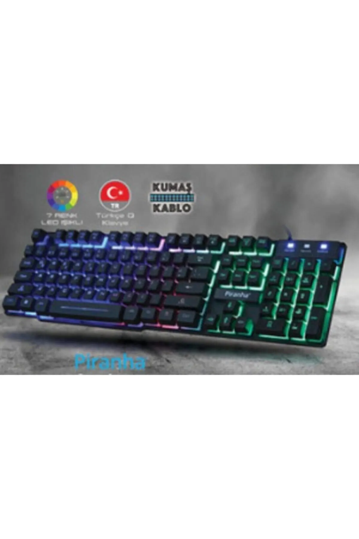 Piranha 2345 USB Kablolu 7 Renk LED Işıklı Gaming Q Klavye