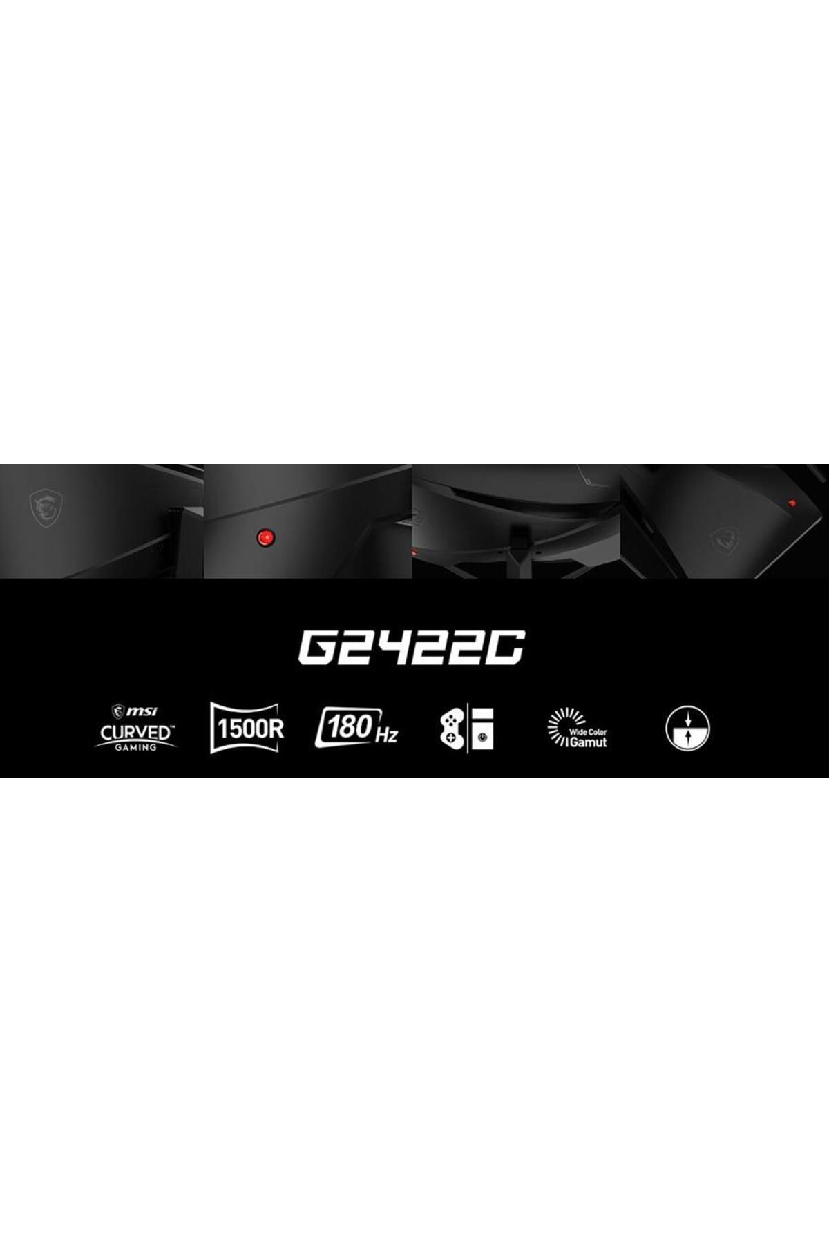 MSI 23.6 G2422c Curved 1500r Va 1920x1080 (FHD) 16:9 180hz 1ms Freesync Premıum Gamıng Monıtor