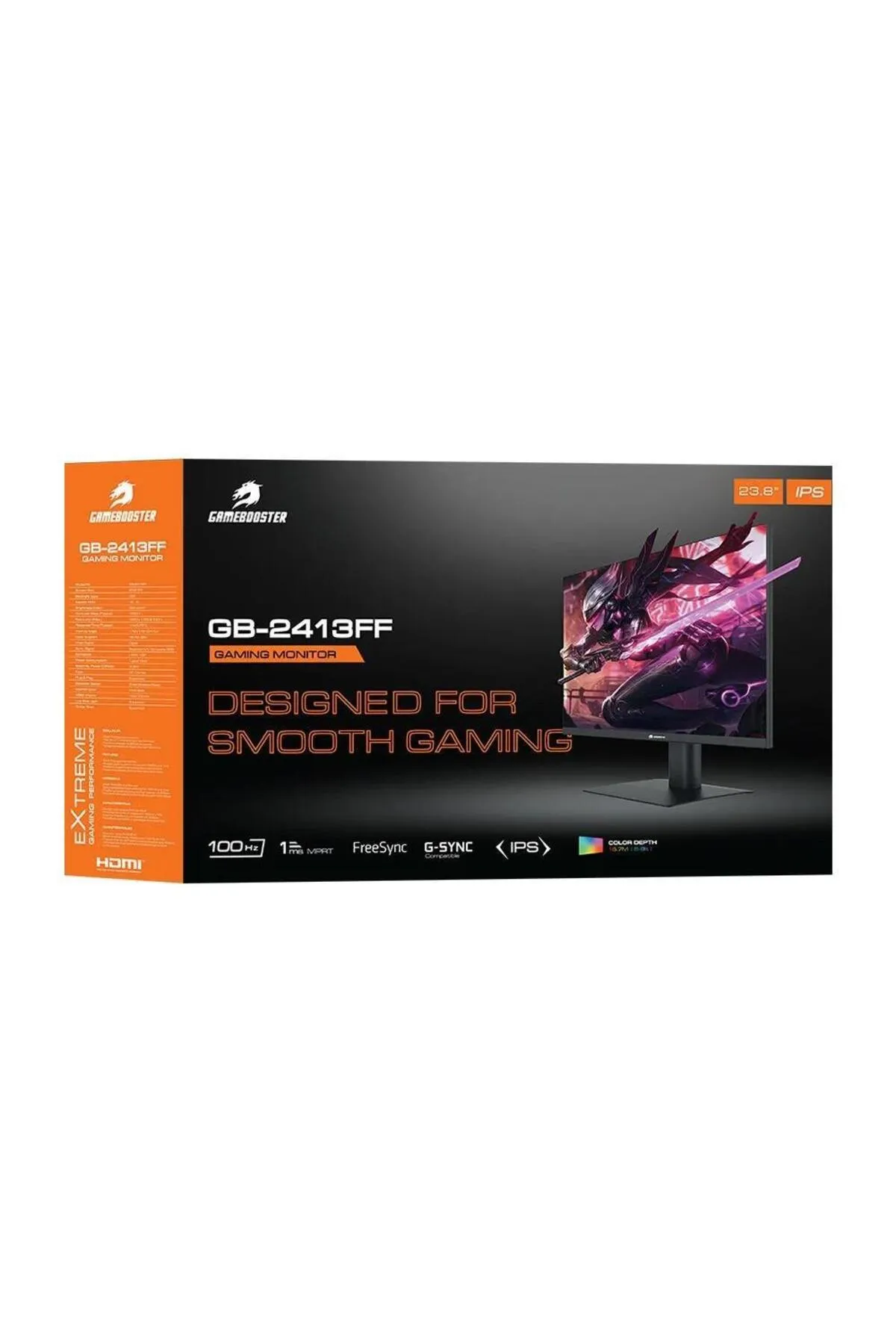 GameBooster 23.8'' GB-2413FF 100Hz 1ms(MPRT) Uyumlu HDMI DP FreeSync GSync FHD IPS Gaming Monitör