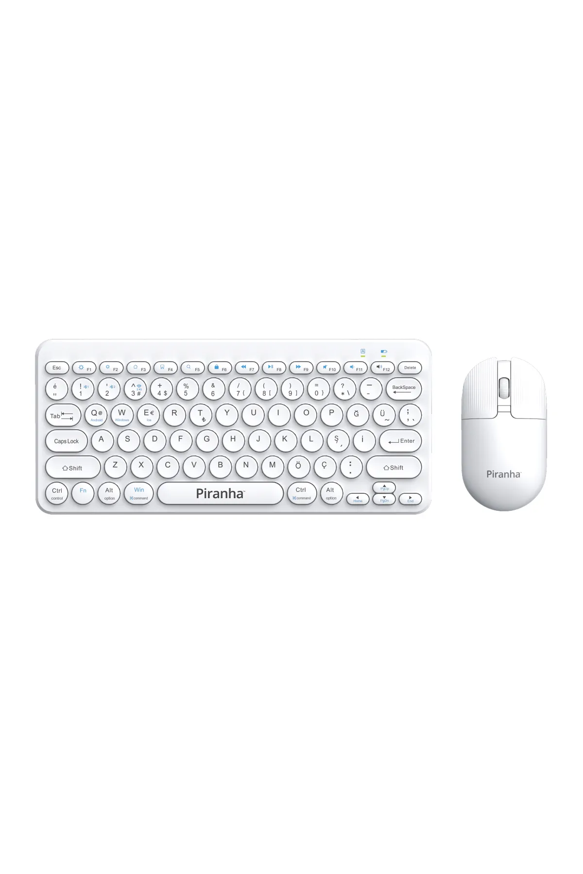 Piranha 2382 Kablosuz Türkçe Q Klavye Ve Mouse Seti / Bluetooth & 2.4g / Windows - Macos/ios - Android