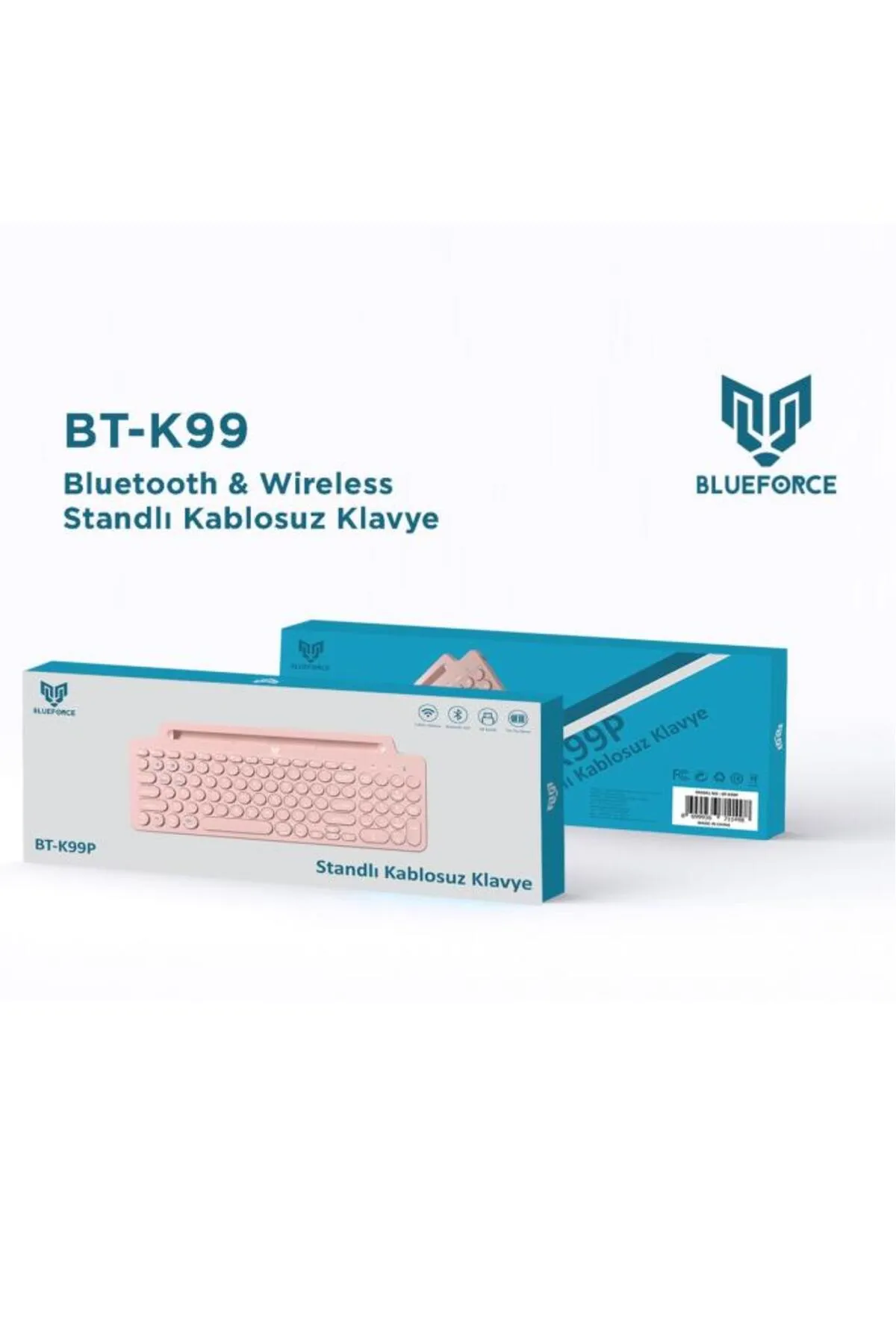 Blueforce 2.4 Ghz Wireless Bluetooth V5.0 Standlı Kablosuz Klavye Pemb