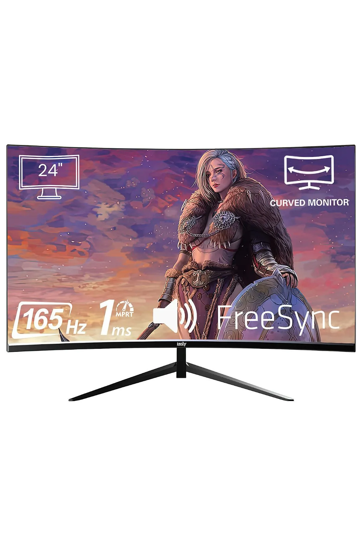 İzoly 2456c165 24" 1ms 165hz Amd Free Sync Fhd Led Hdmı Dp Va Curved Oyuncu Monitör