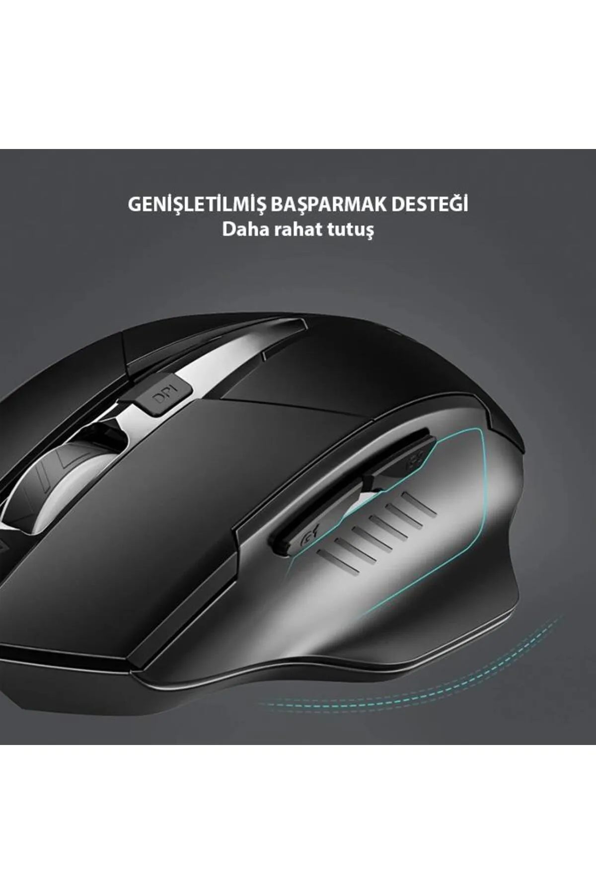 Polham 2.4g 500mah Şarj Edilebilir Süper Sessiz Gaming, Oyuncu Mouse, Ergonomik Tasarımlı Mouse