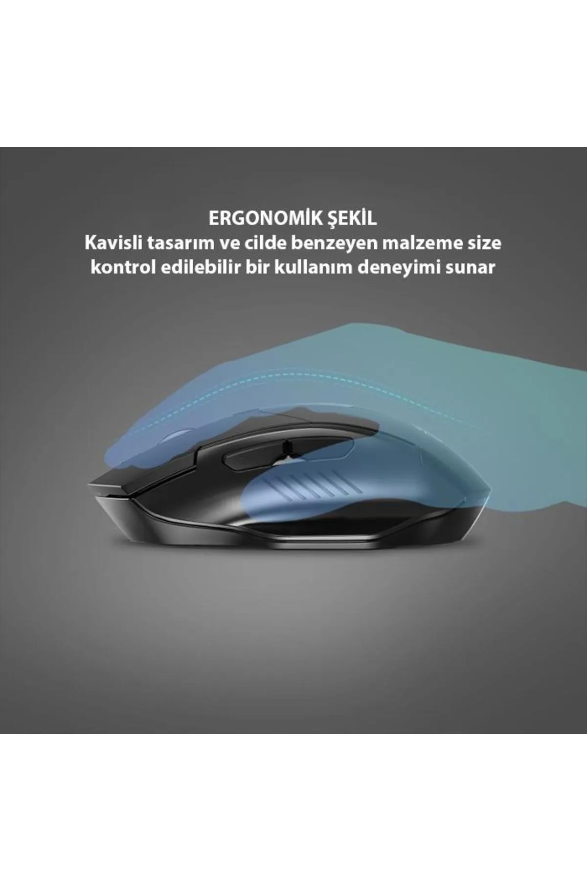 Polham 2.4g 500mah Şarj Edilebilir Süper Sessiz Gaming, Oyuncu Mouse, Ergonomik Tasarımlı Mouse