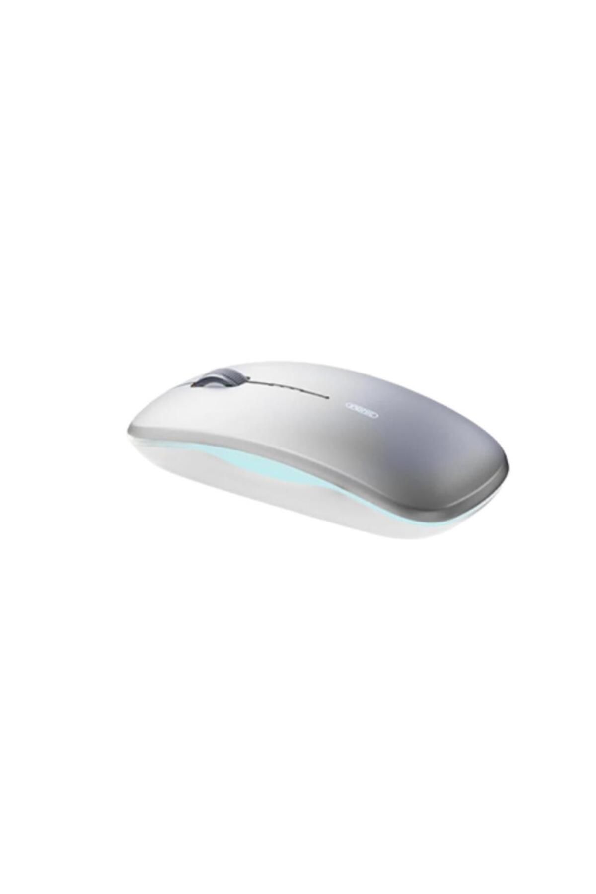 Polham 2.4g Şarj Edilebilir Süper Sessiz Ultra Ince Mouse, Şık Işıklı, Metal Silindirli Mouse