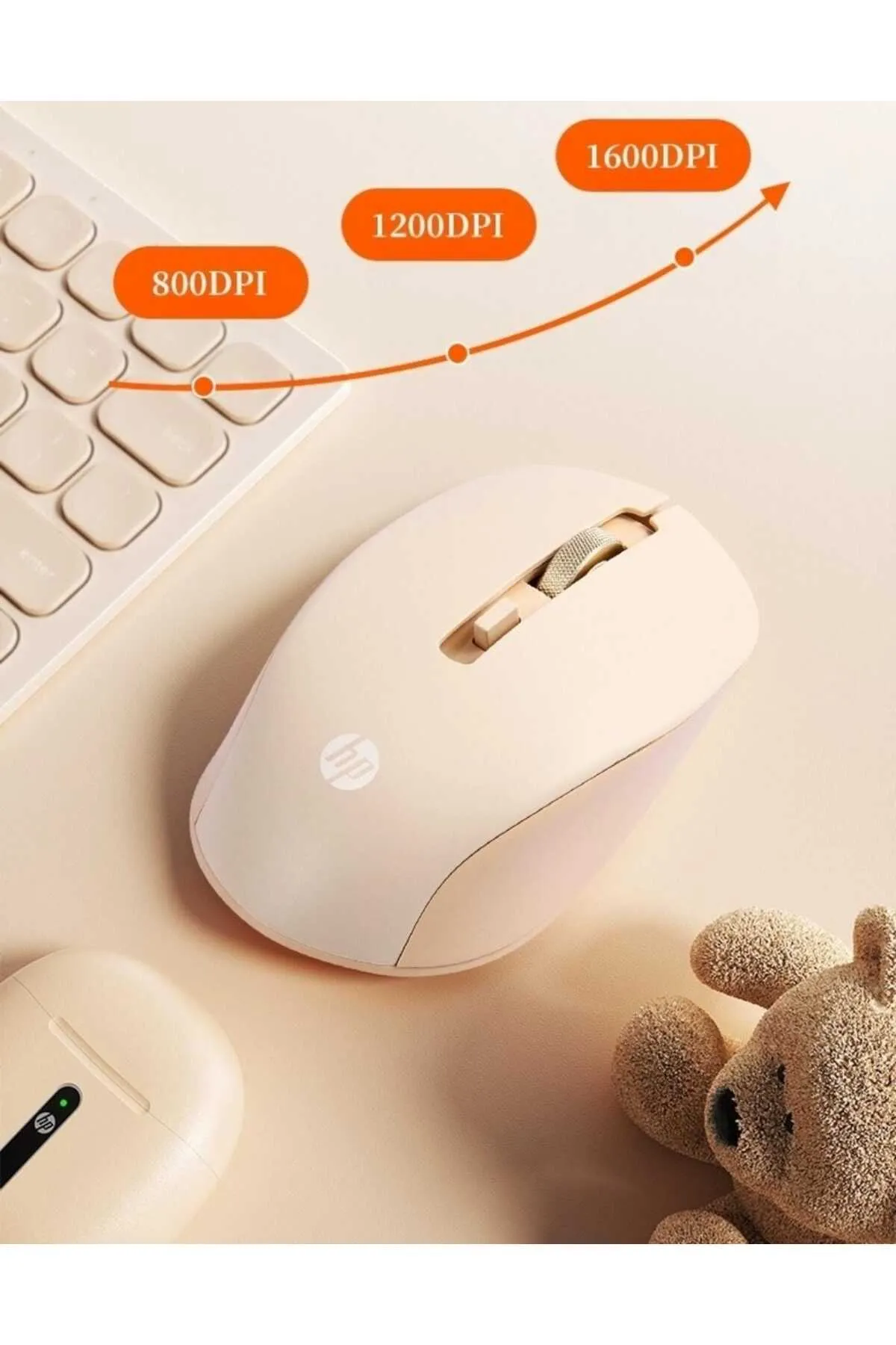 HP 2.4ghz Kablosuz Şarj Edilebilir Sessiz Mouse Rose Gold (Ramwhite Türkiye Garantili) lifeshop snns