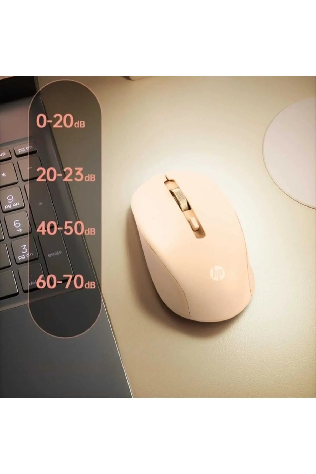 HP 2.4ghz Kablosuz Şarj Edilebilir Sessiz Mouse Rose Gold (Ramwhite Türkiye Garantili) lifeshop snns