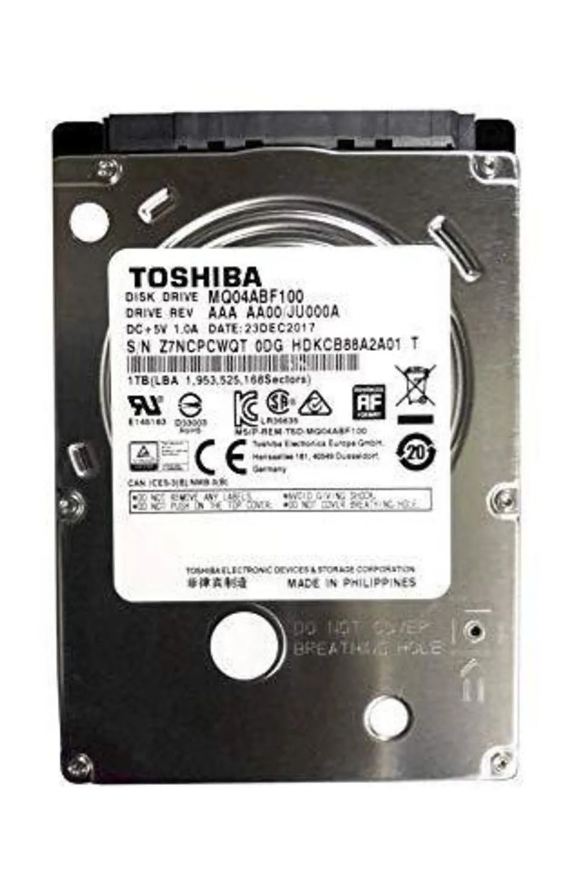 Toshiba 2.5 1TB 128MB 5400RPM MQ04ABF100 Dahili Disk