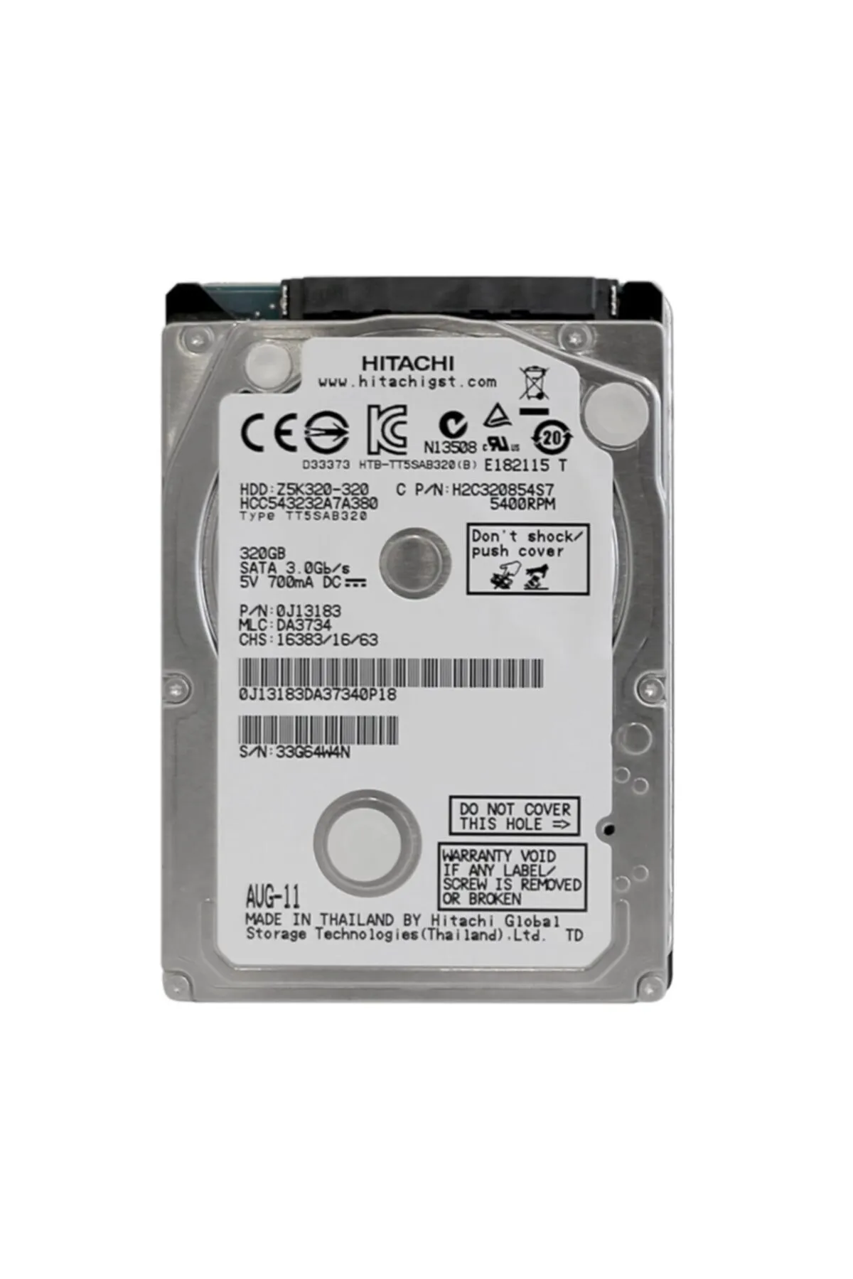 Hitachi 2.5" 320gb 5400rpm Notebook Hdd (refurbished)