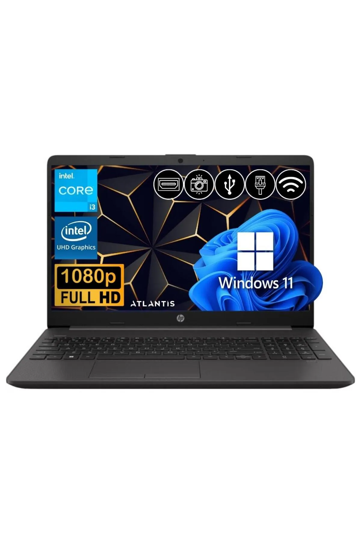 HP 250 G9 i3-1215U 16GB 512GB M.2 SSD  9M3H9AT ATL18  15.6" W11Pro Taşınabilir Bilgisayar