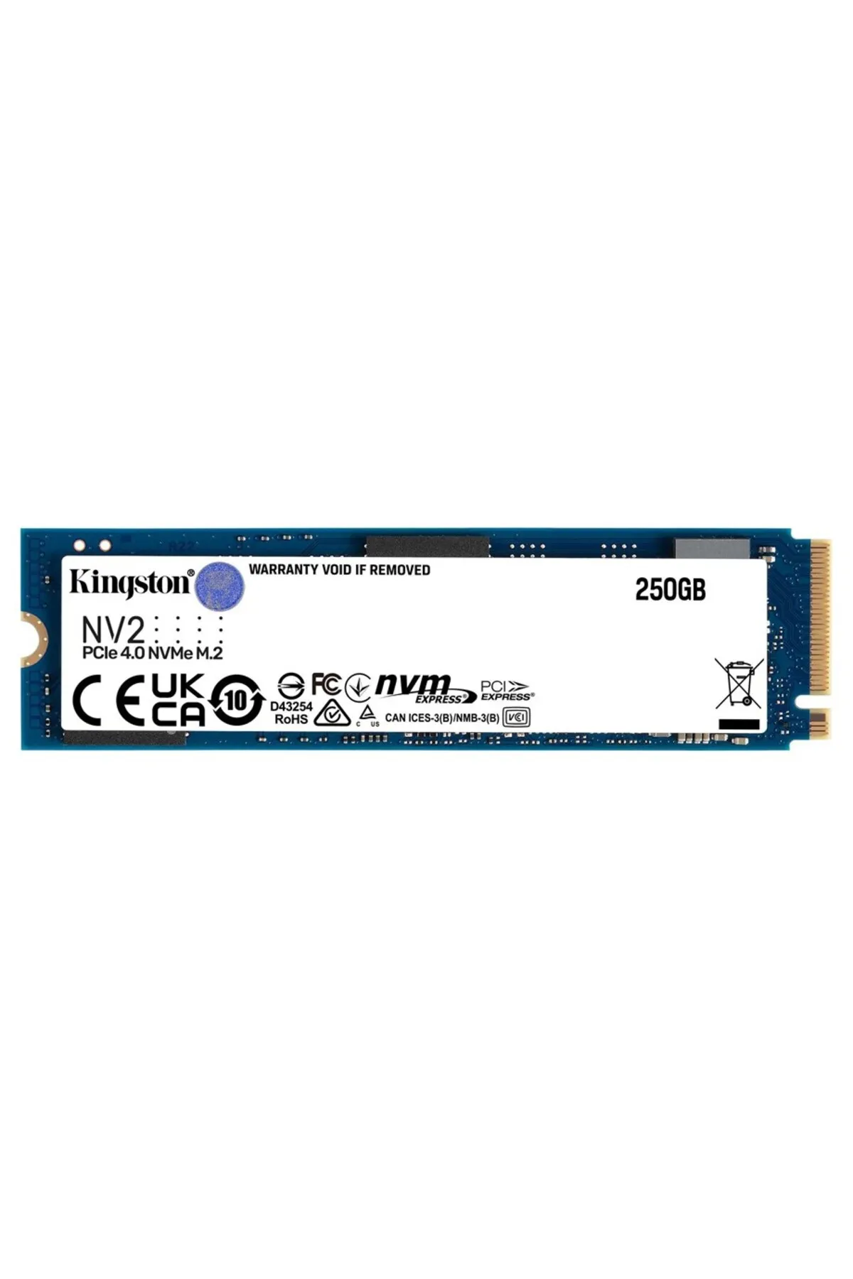 Kingston 250gb Nv2 Snv2s/250g 3000/1300mb/s M.2 Nvme Ssd