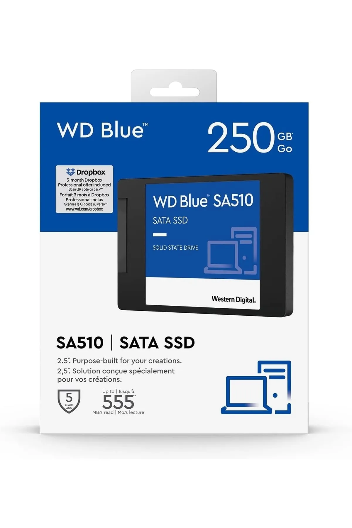 WD 250gb Wd Blue 2.5" 555/440mb/s Wds250g3b0a Ssd