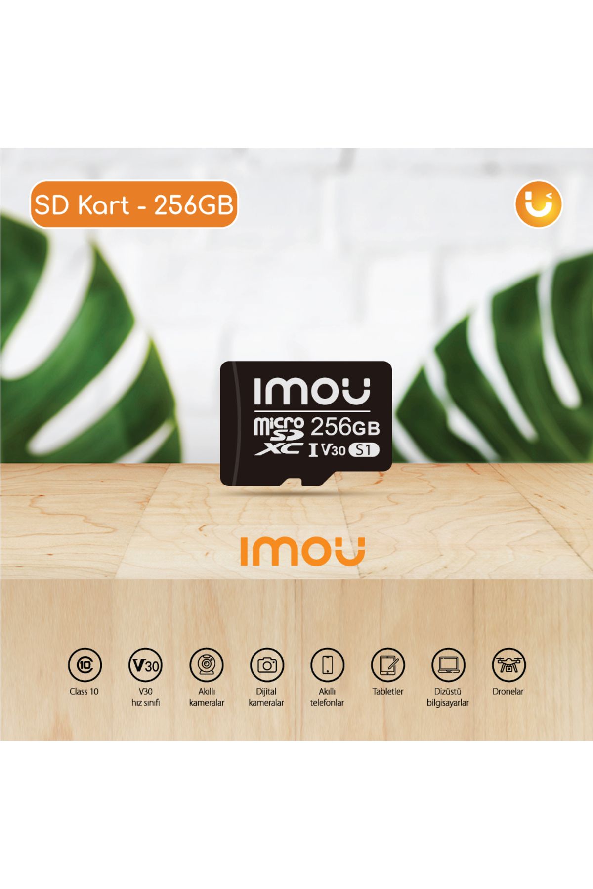 Imou 256 GB Micro SDXC Hafıza Kartı / Class 10,U3,V30-Video Kayıt Ekipmanlarıyla Uyumlu (ST2-256-S1)