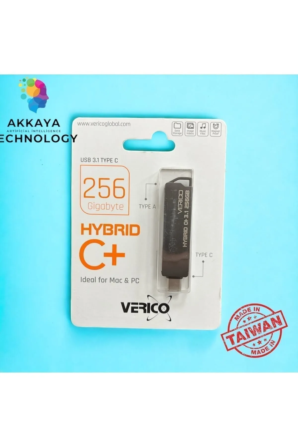 Verico 256gb Hybrid 3.1 Usb Type-c Flash Bellek Akkaya Technology