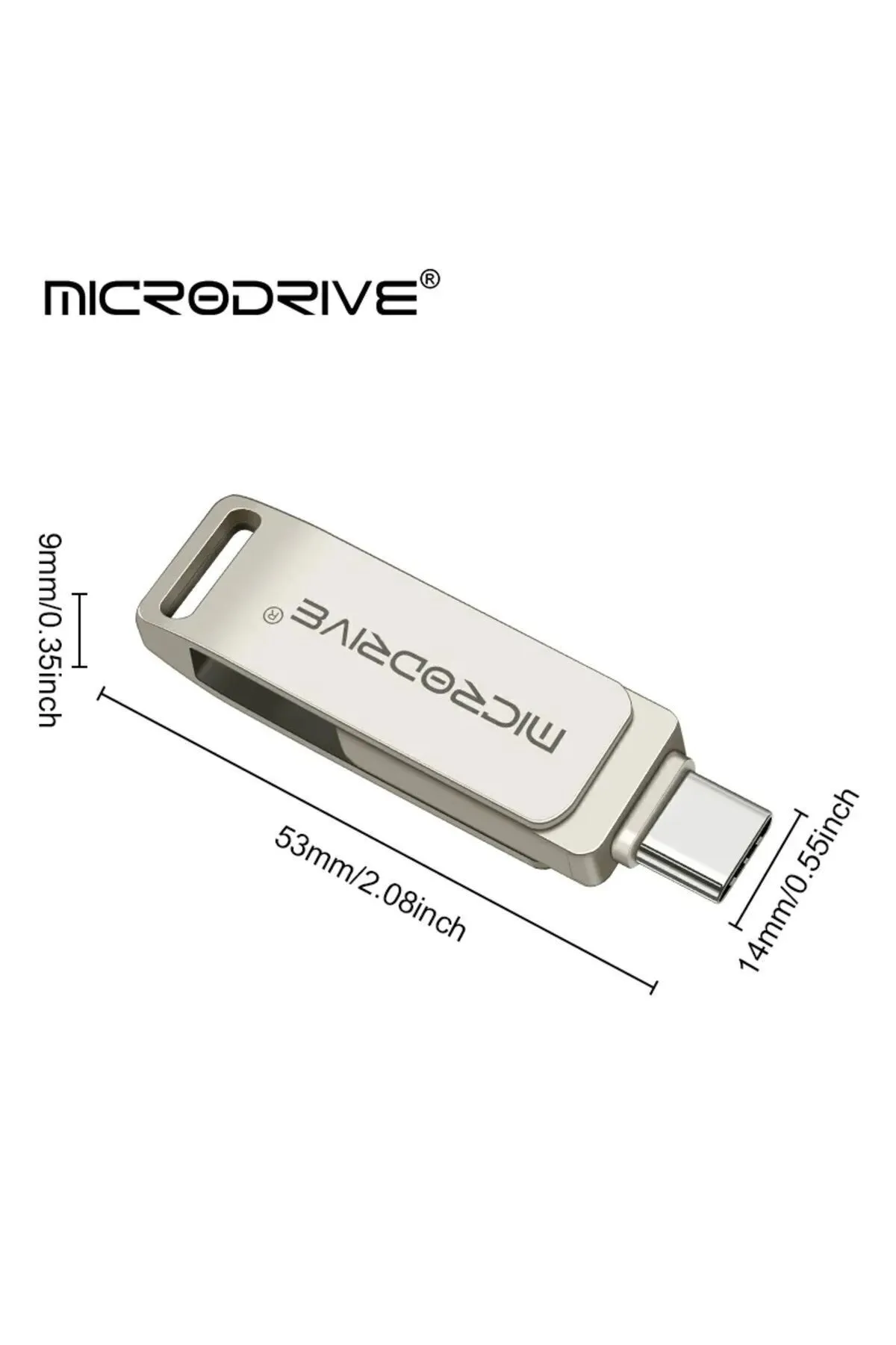 MicroDrive 256gb. Iphone Lightning Ve Type-c Flash Bellek Otg Çift Taraflı Metal Sağlam Orginal