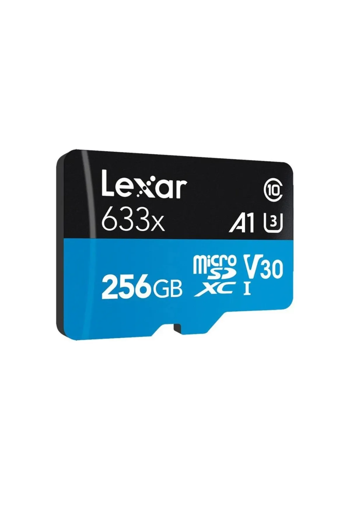 Lexar 256GB LSDMI256BB633A 633X MIKRO SDXC UHS-I WITH SD ADAPTER 100MB/S READ 45MB/S WRITE C10 A1