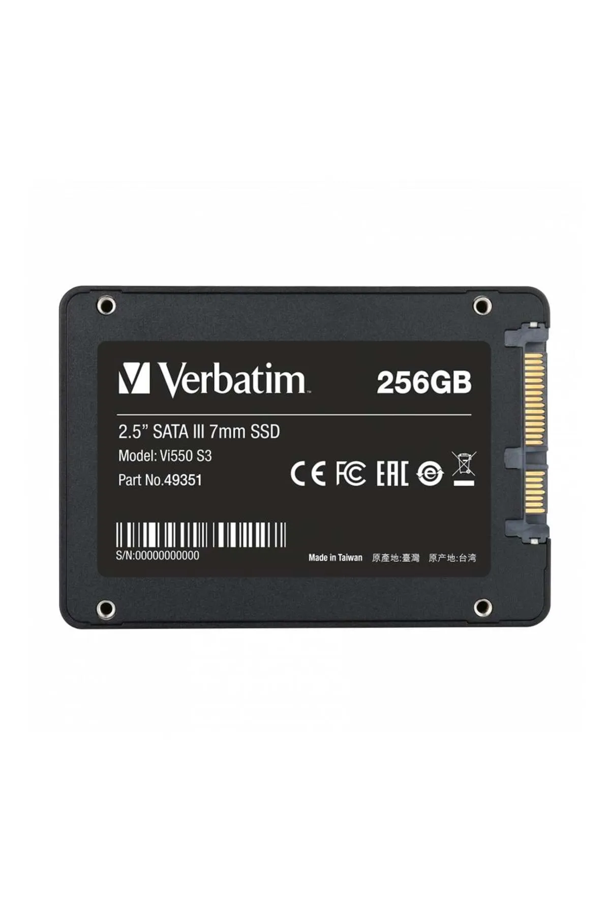 Verbatim 256GB Vi550 S3 SATA 3.0 SSD (Okuma 550MB / Yazma 460MB)