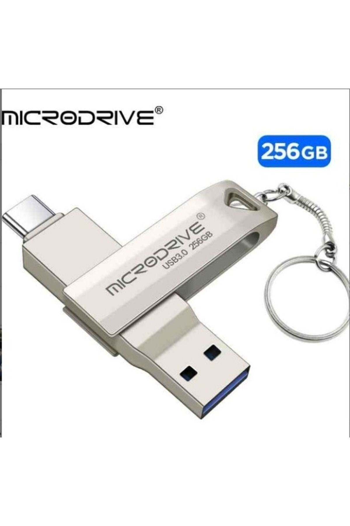 MicroDrive 256gb.type-c Ve Usb 3.0 Hızlı Usb Flash Bellek Otg Çift Girişli Metal Sağlam 256gb