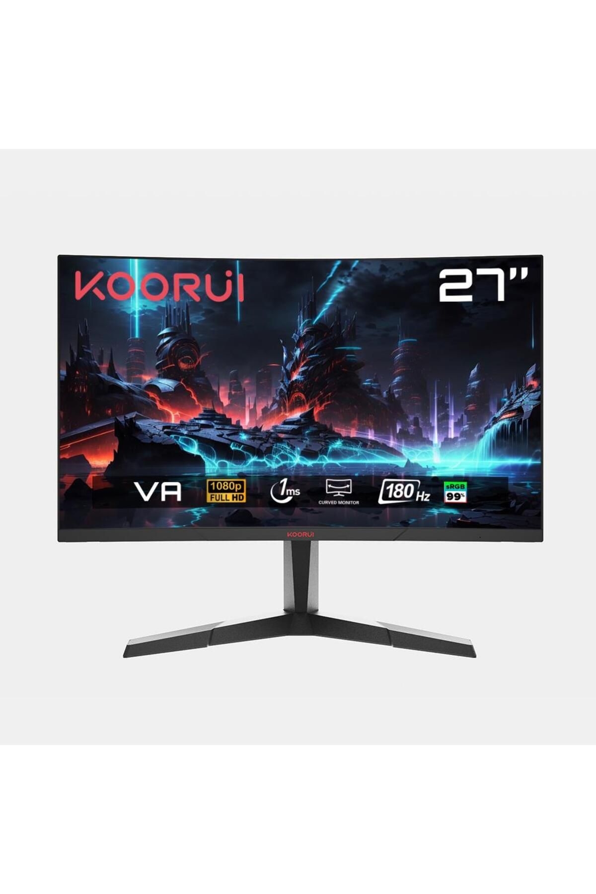 Koorui 27" 27e6ca 180hz 1ms Va Fhd (HDMI, DİSPLAYPORT) Curved Gaming Monitör