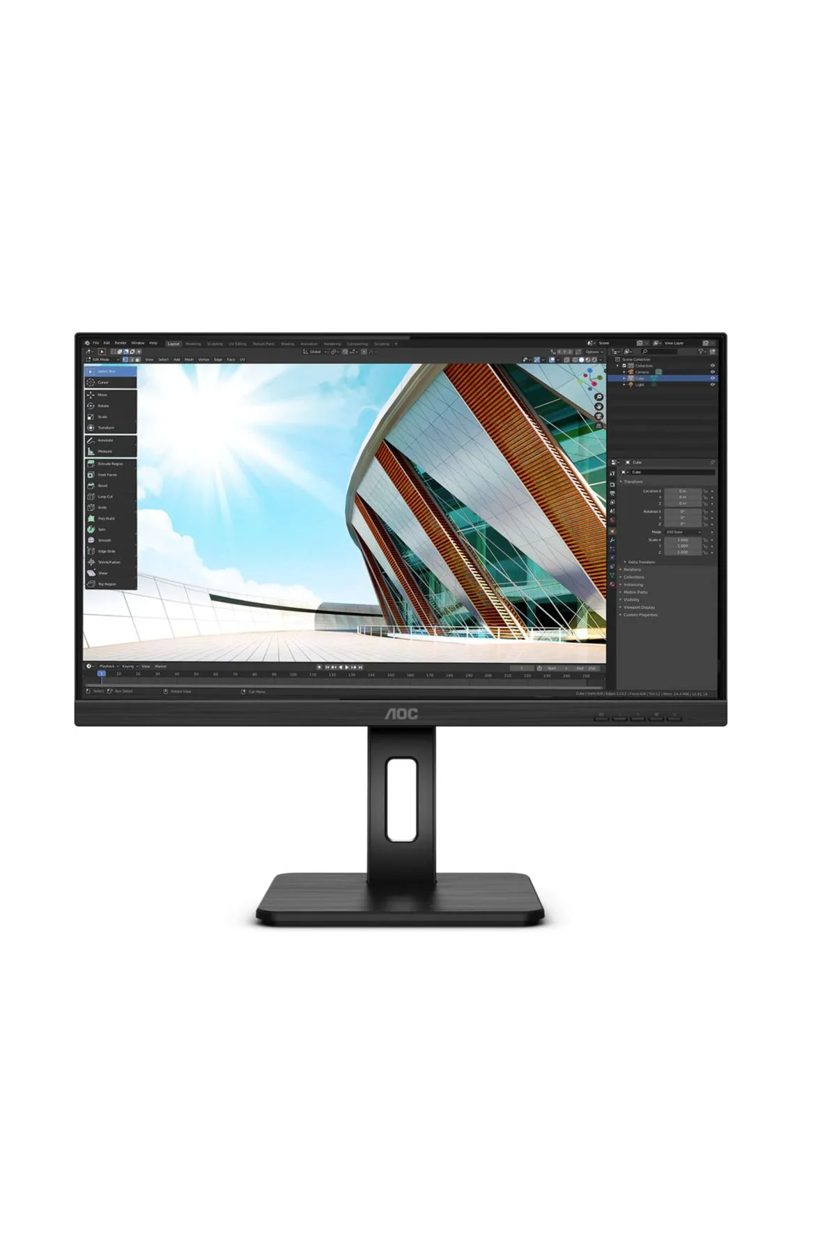 AOC 27 27P2Q FHD 4Ms 75Hz DP/HDMI/VGA/DVI  Uyumlu Hoparlör AdaptiveSync IPS Monitör Siyah