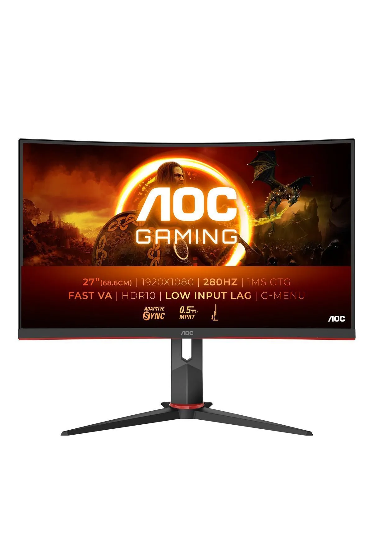 AOC 27" C27G2Z3/BK 280 Hz 1Ms Curved Adaptive-Sync Full Hd Curved Oyuncu Monitör