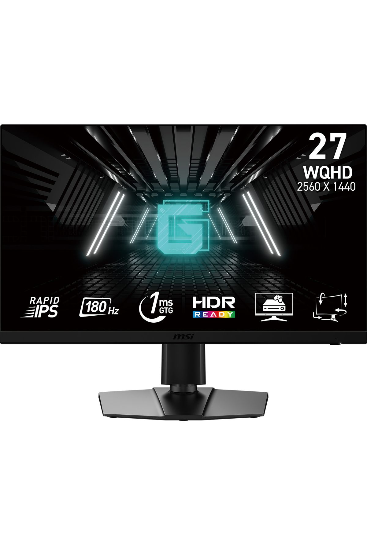 MSI 27 G272QPF E2 2560x1440 (WQHD) 16:9 FLAT RAPID IPS 180HZ 1MS ADAPTIVE-SYNC PIVOT GAMING MONITOR