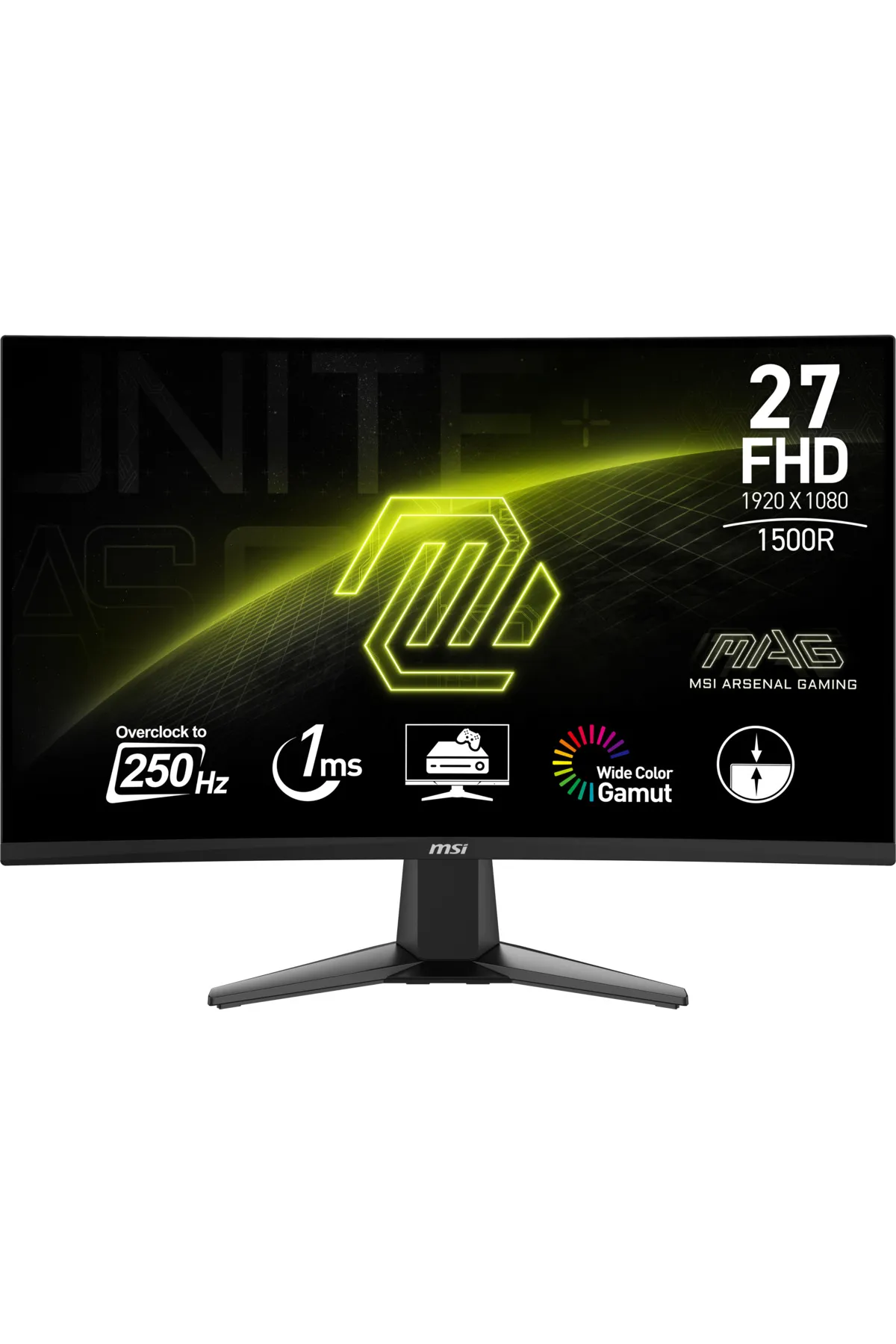 MSI 27 MAG 27C6X 1920x1080 (FHD) 16:9 CURVE 1500R VA 250HZ(OC) 1MS ADAPTIVE-SYNC GAMING MONITOR