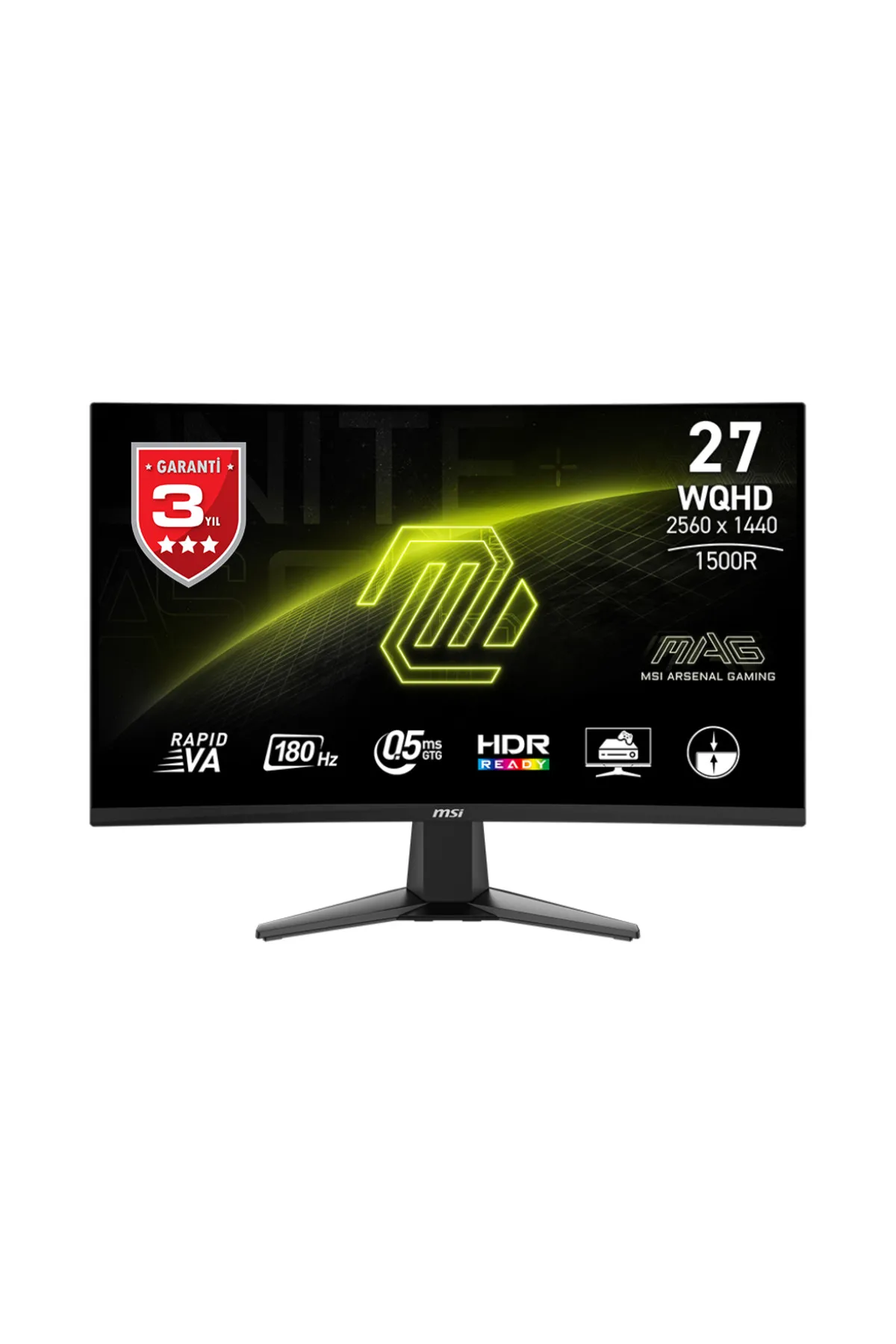 MSI 27 MAG 27CQ6F 2560x1440 (QHD) 16:9 CURVE 1500R RAPID VA 180HZ 1MS FREESYNC GAMING MONITOR