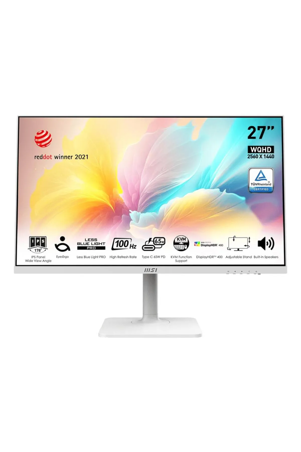 MSI 27" Modern Md272qxpw 100hz 1ms Hdmı Dp Hdr400 Type-c Usb 2.0 Adaptive-sync Wqhd Ips Monitör