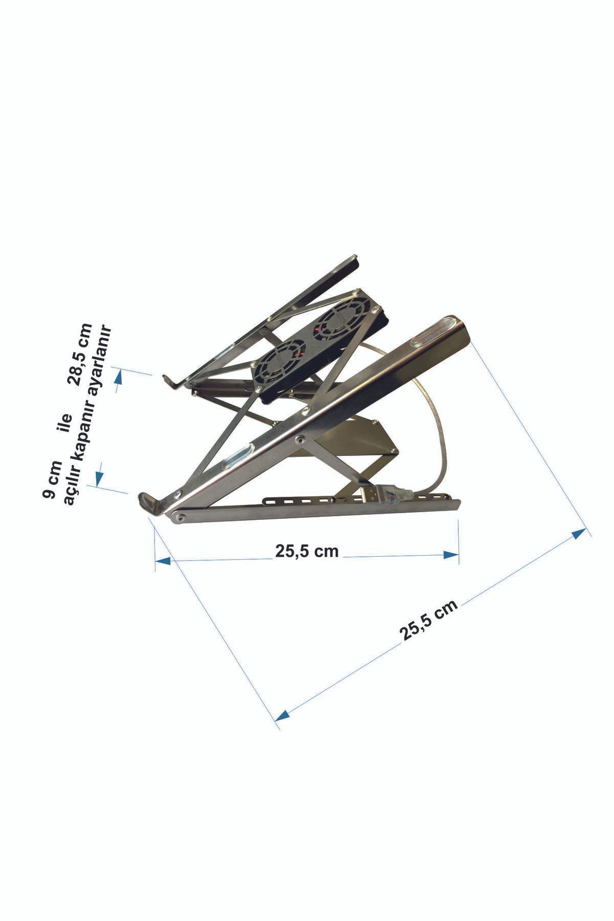 SAKOYA 2F S 202302 iki fanlı, 11 ayarlı Laptop Sogutucu stant, açılır kapanır, tüm laptoplara uyar