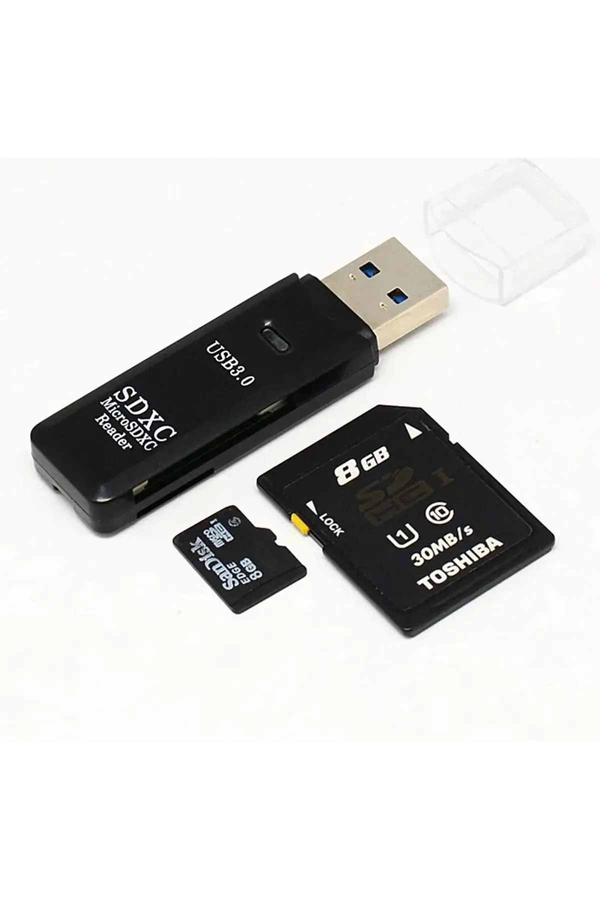 Techmi 2in1 USB 3.0 Micro SD Hafıza Kartı - TF Kart Okuyucu HUB Adaptör Veri Aktarıcı