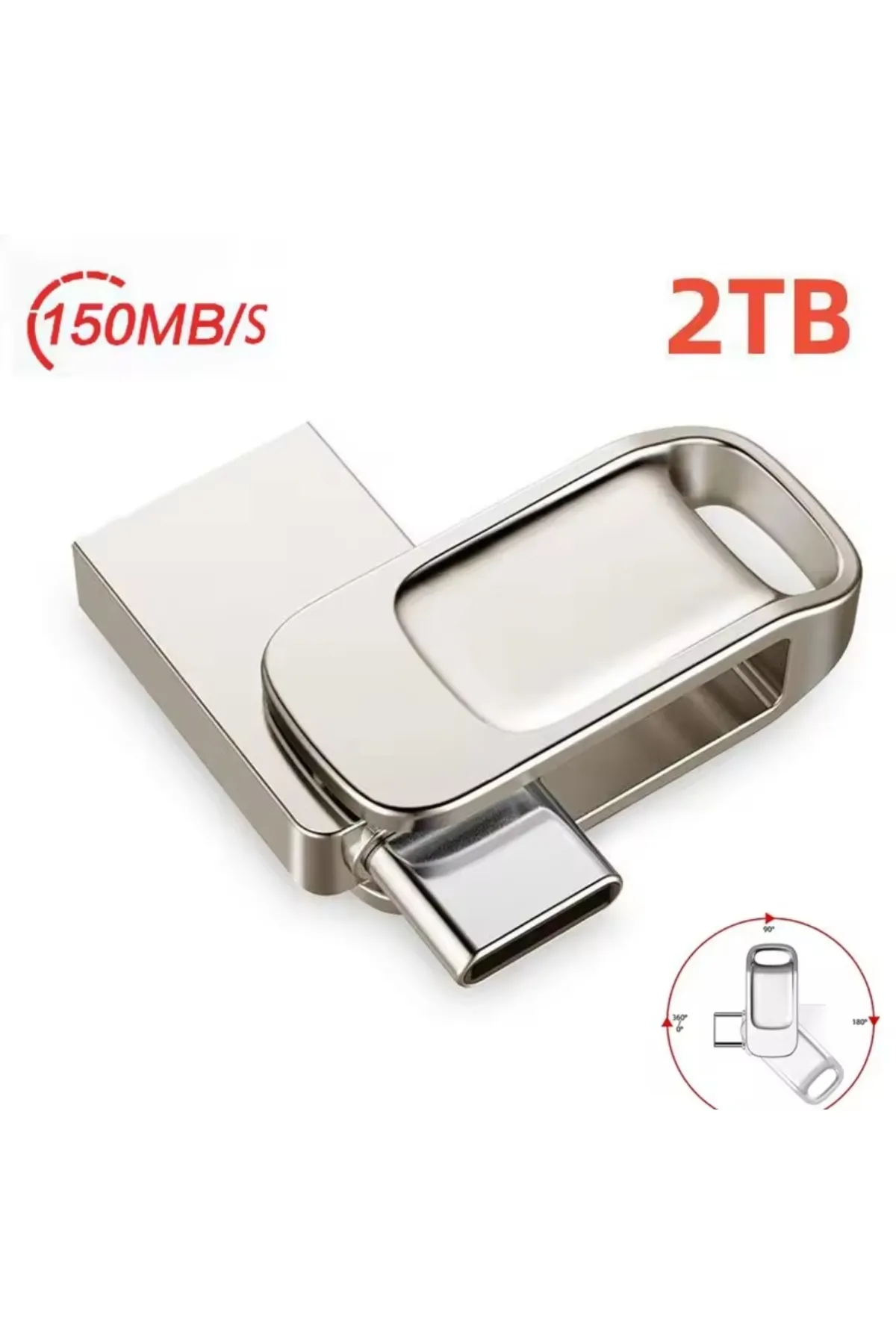 KVA 2TB Dönebilir Usb Flash sürücü 2TB Pendrive Memoria Usb sopa tipi C Usb 3.0 Disk