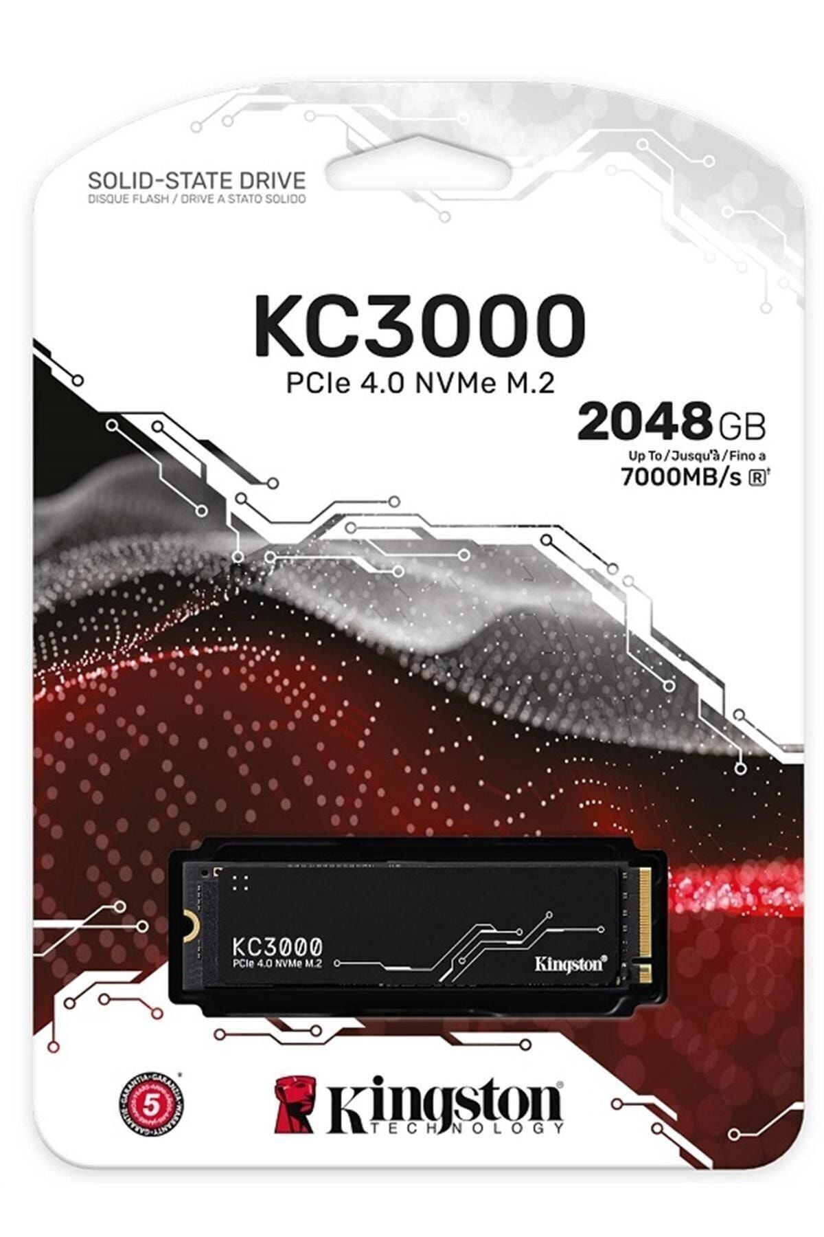 Kingston 2TB KINGSTON KC3000 M.2 NVMe PCIe 4.0 SKC3000D/2048G 7000/7000MB/s