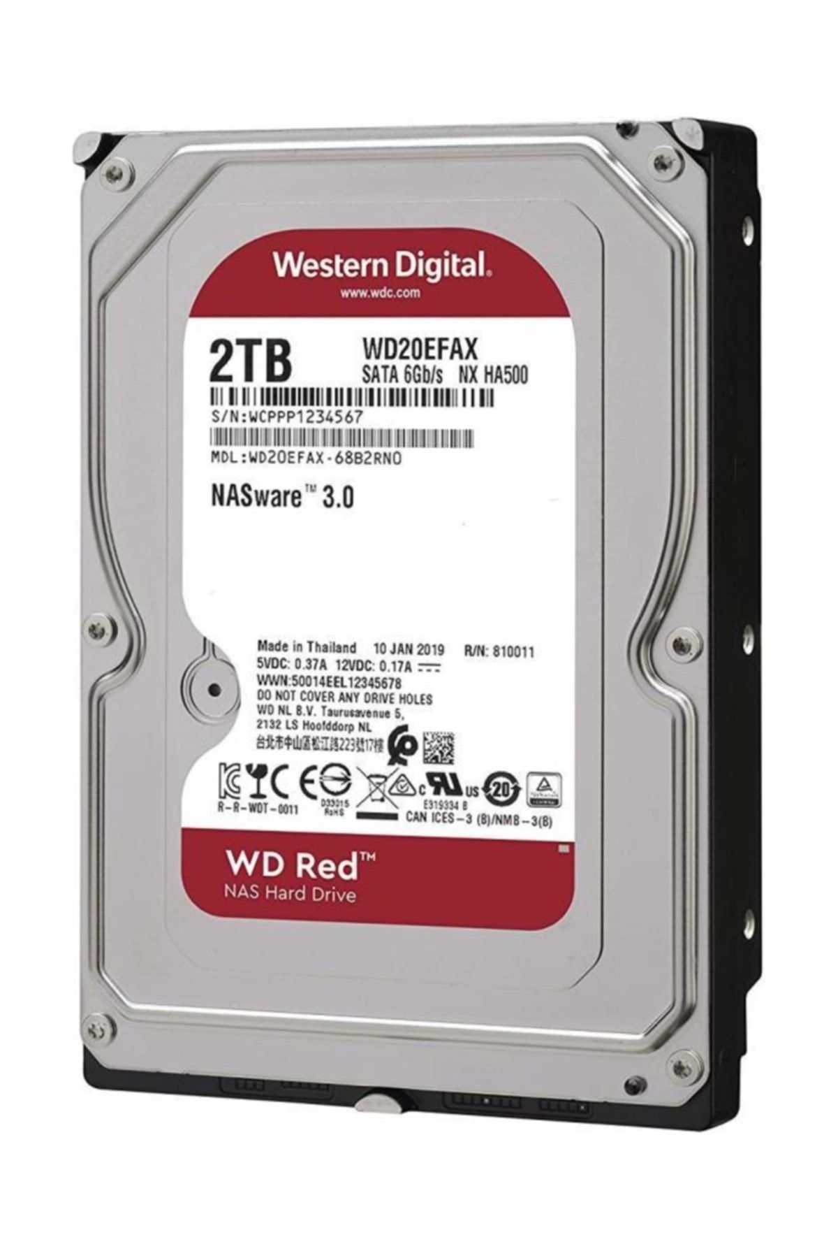 WD 2tb Red 3,5" 64mb 5400rpm 20efax Harddisk