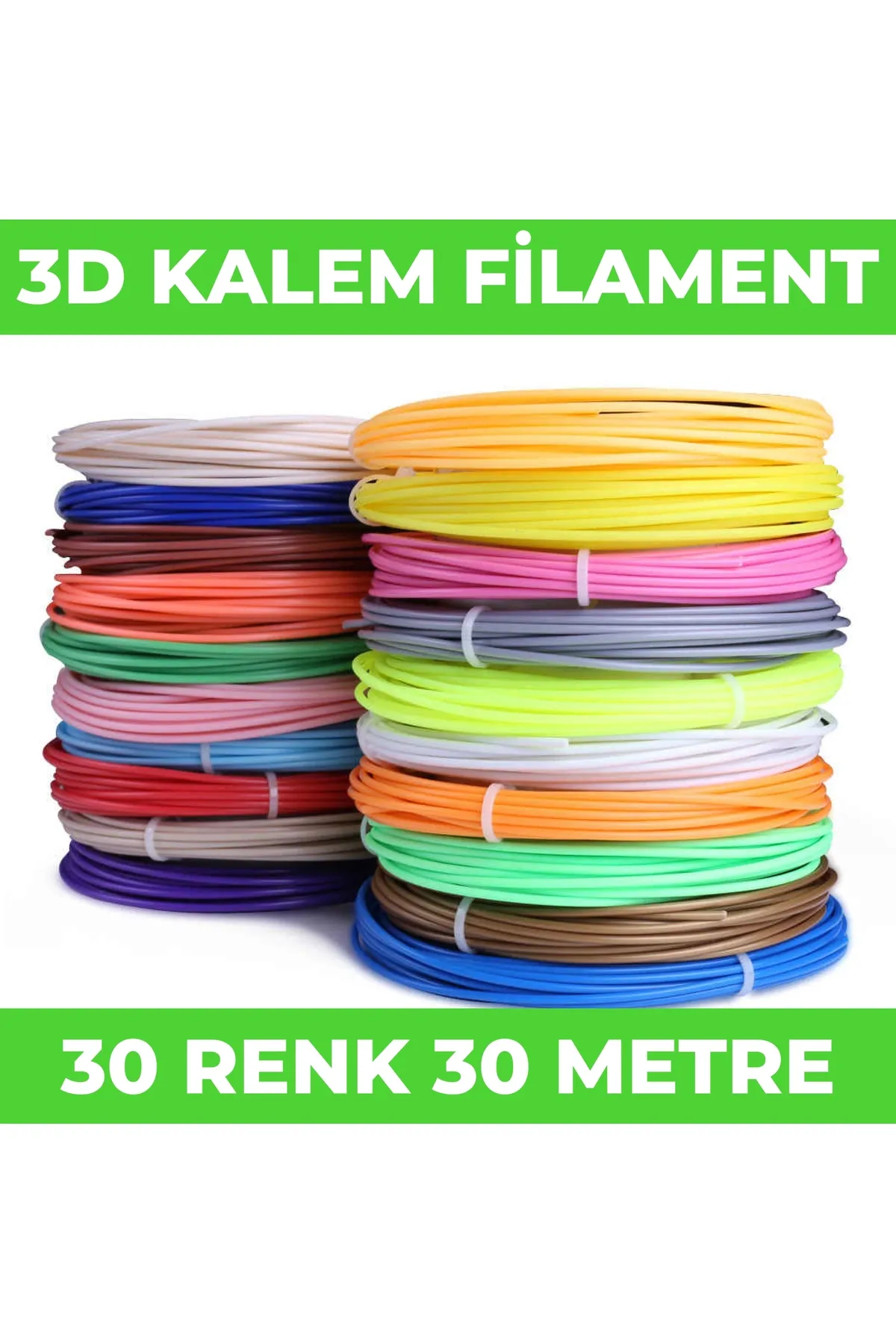 Filamentmarketim 30 Renk 1 Metre 3d Kalem Pla Filament-30 Metre-3d Pen Filamenti 30*1mt