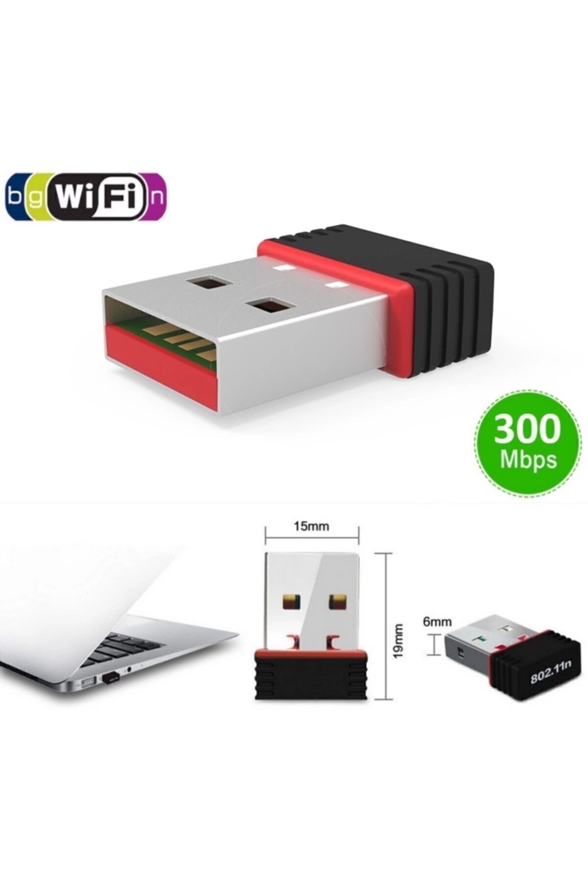 ProDepo 300 Mbps Nano Mini Wireless Adaptörü Kablosuz Ağ Pc Wifi Alıcı (w3)